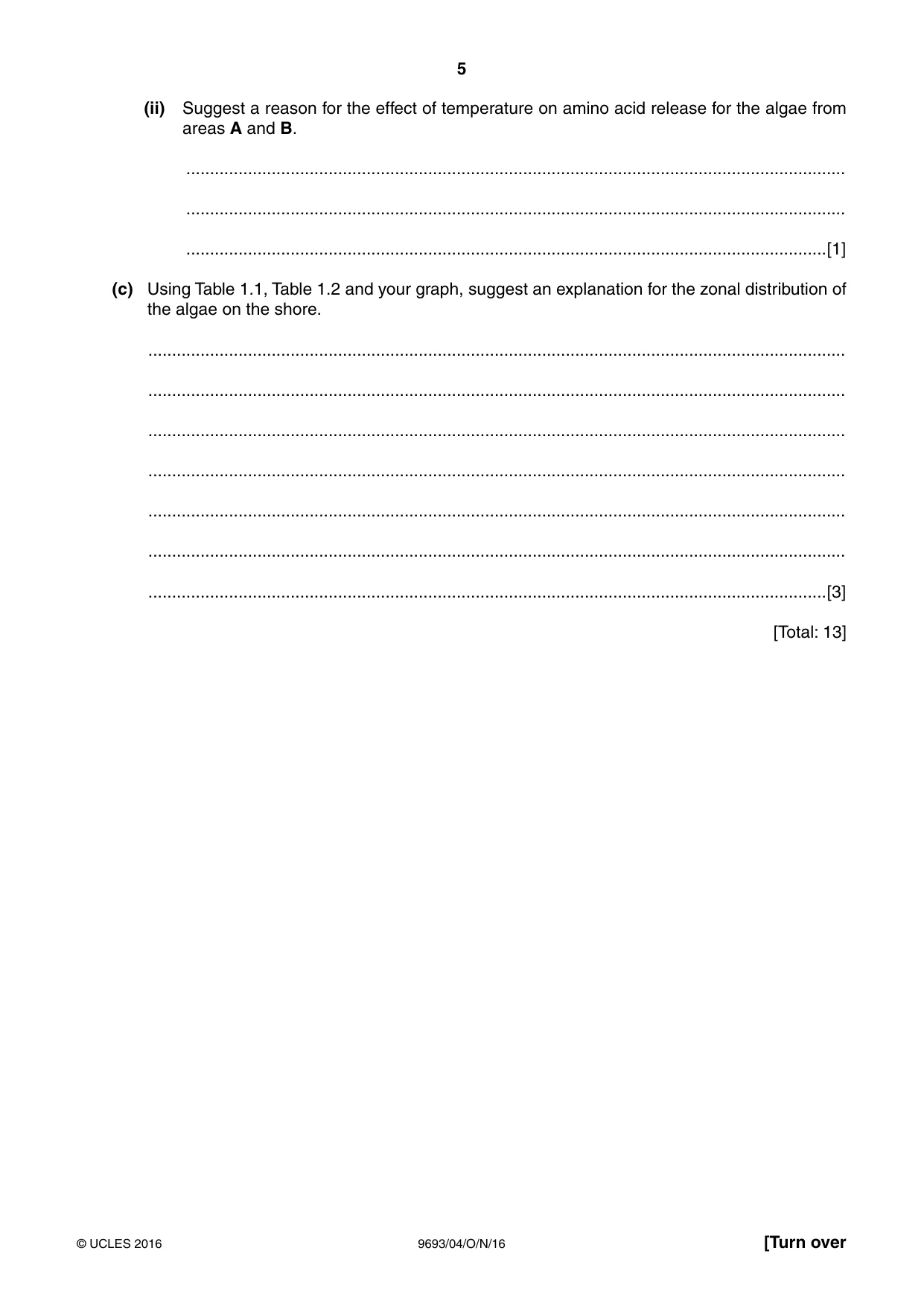 Cambridge A Level Marine Science 9693 2016 Oct/Nov Paper 4 · Variant 1 question paper, page 5 of 12
