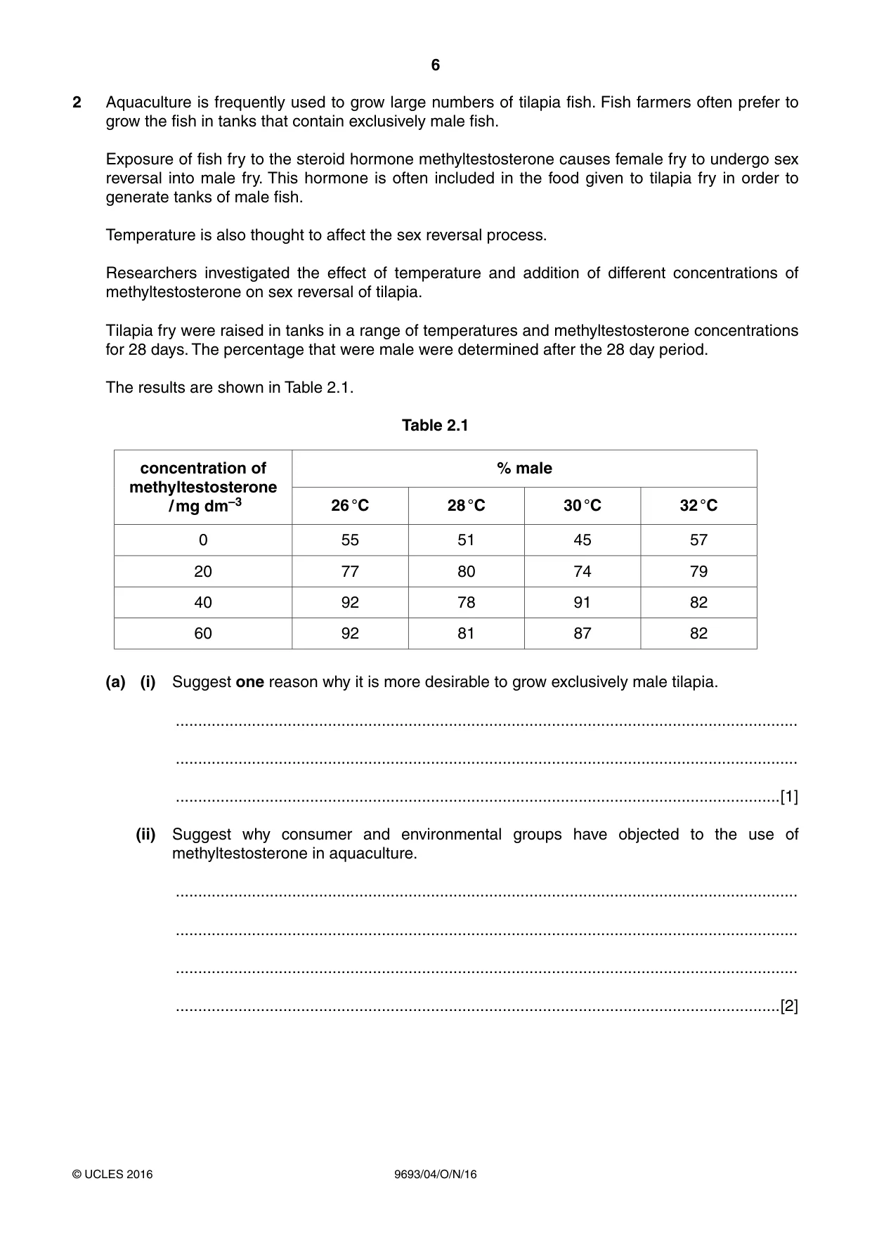 Cambridge A Level Marine Science 9693 2016 Oct/Nov Paper 4 · Variant 1 question paper, page 6 of 12