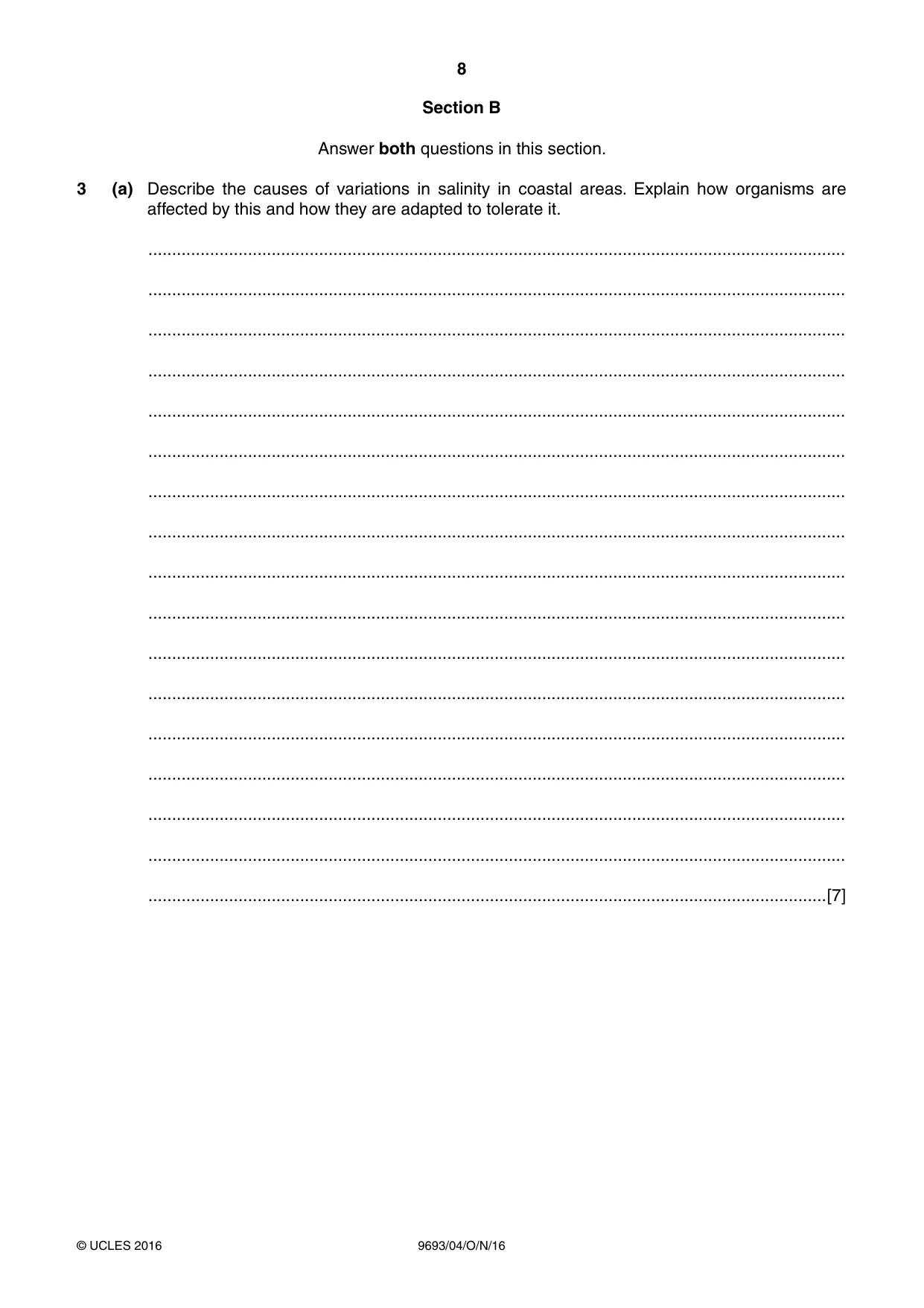 Cambridge A Level Marine Science 9693 2016 Oct/Nov Paper 4 · Variant 1 question paper, page 8 of 12