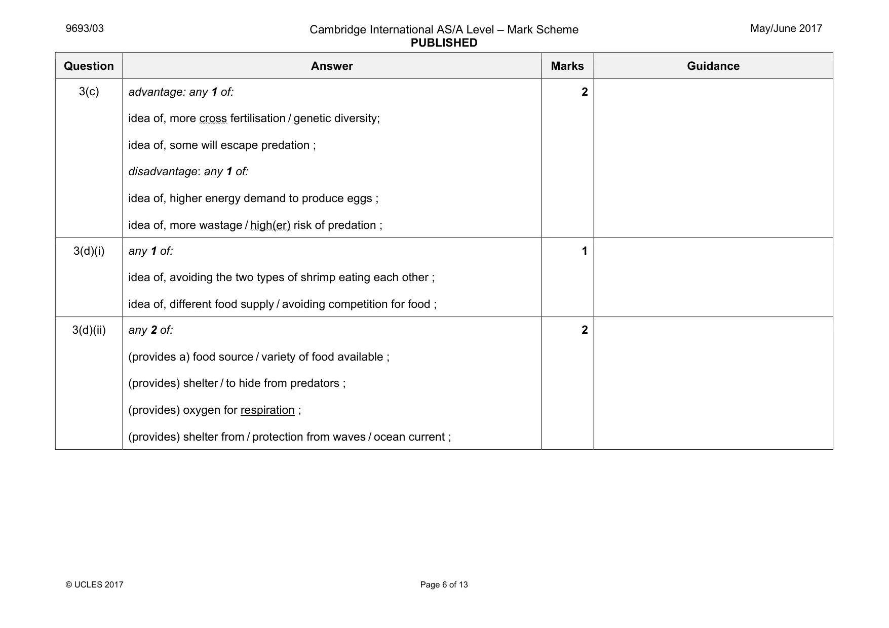 Mark scheme, page 6 of 13