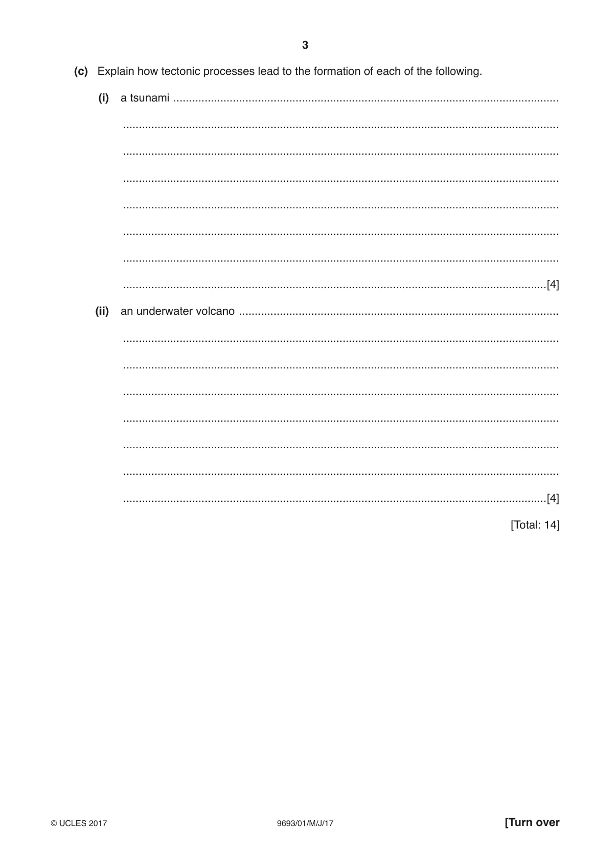 Cambridge A Level Marine Science 9693 2017 May/June Paper 1 · Variant 1 question paper, page 3 of 20