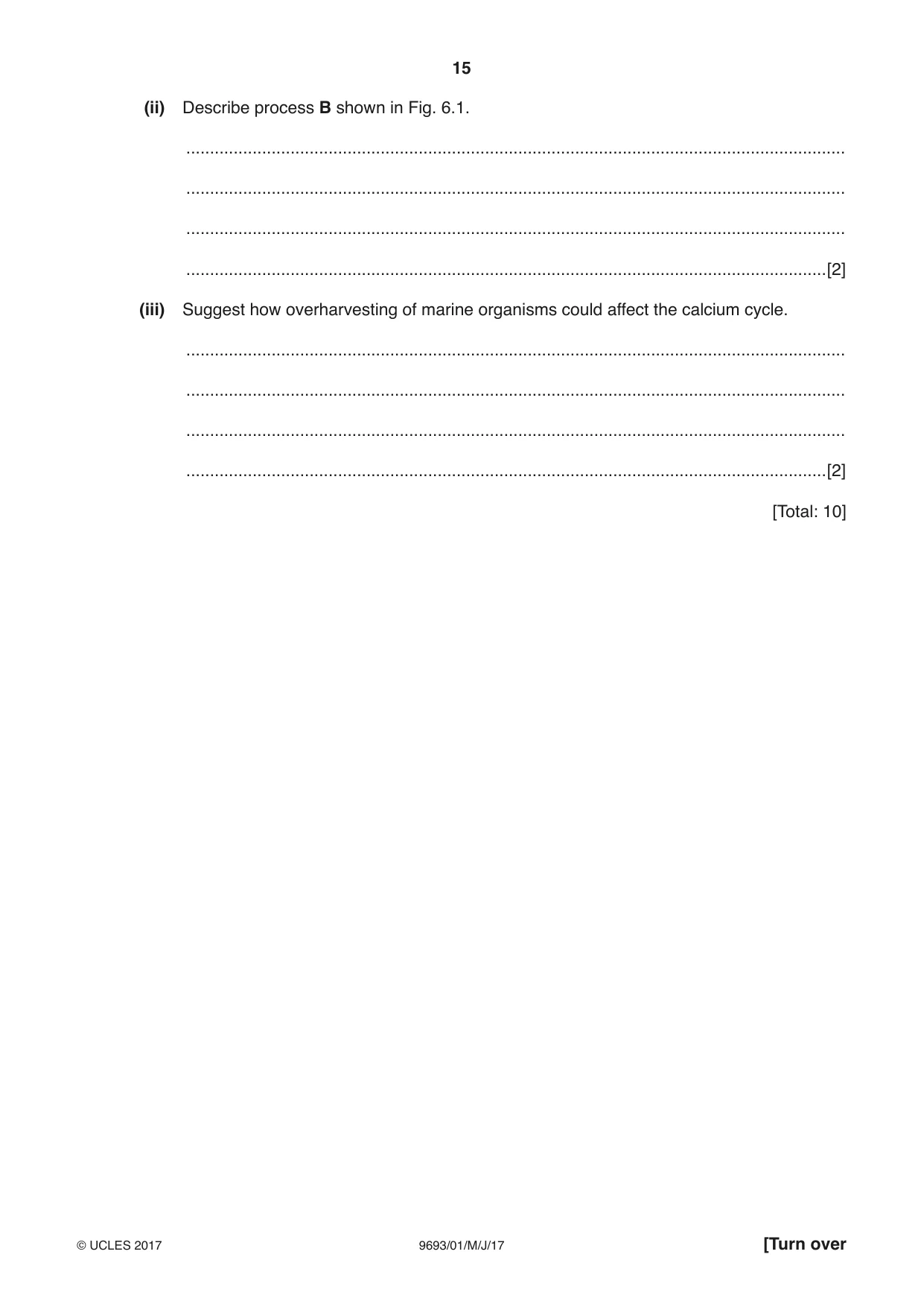 Cambridge A Level Marine Science 9693 2017 May/June Paper 1 · Variant 1 question paper, page 15 of 20