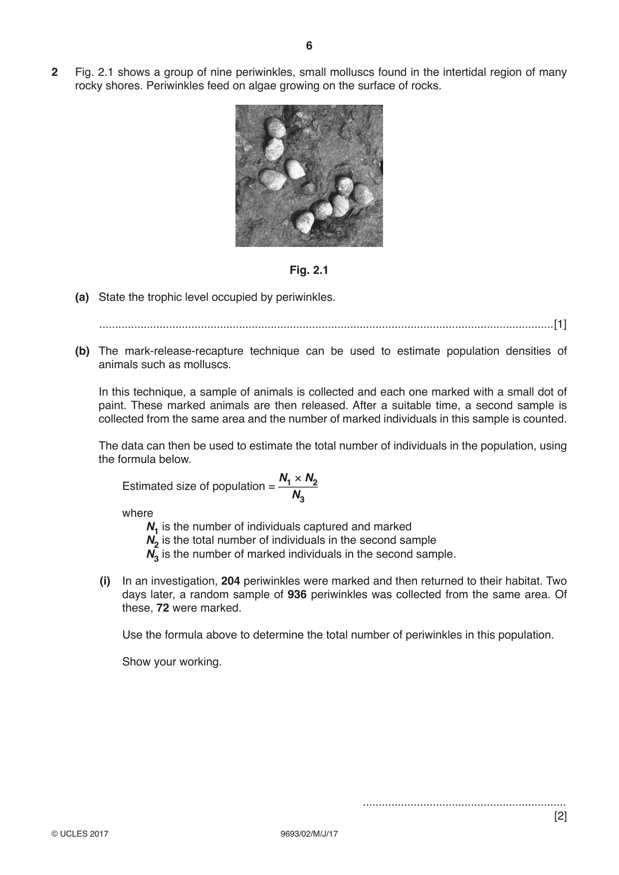 Cambridge A Level Marine Science 9693 2017 May/June Paper 2 · Variant 1 question paper, page 6 of 12