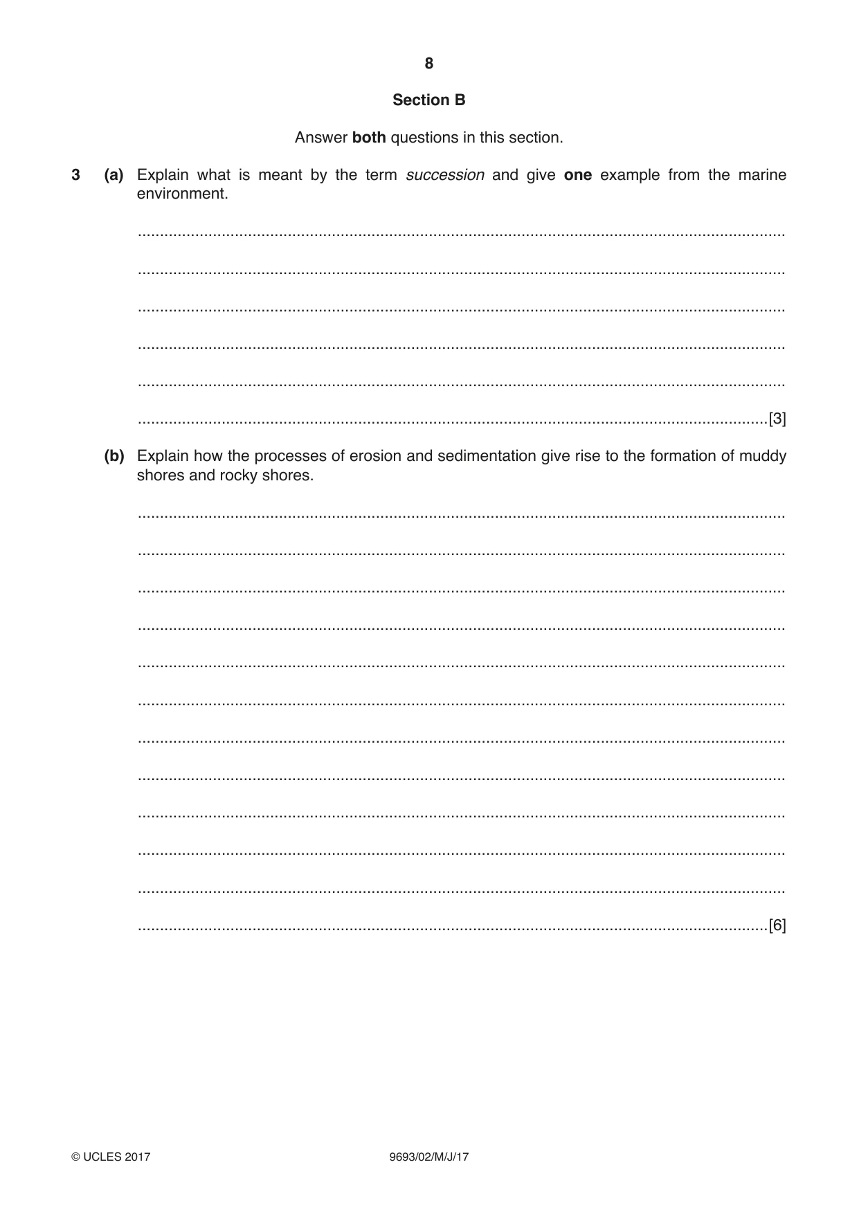 Cambridge A Level Marine Science 9693 2017 May/June Paper 2 · Variant 1 question paper, page 8 of 12