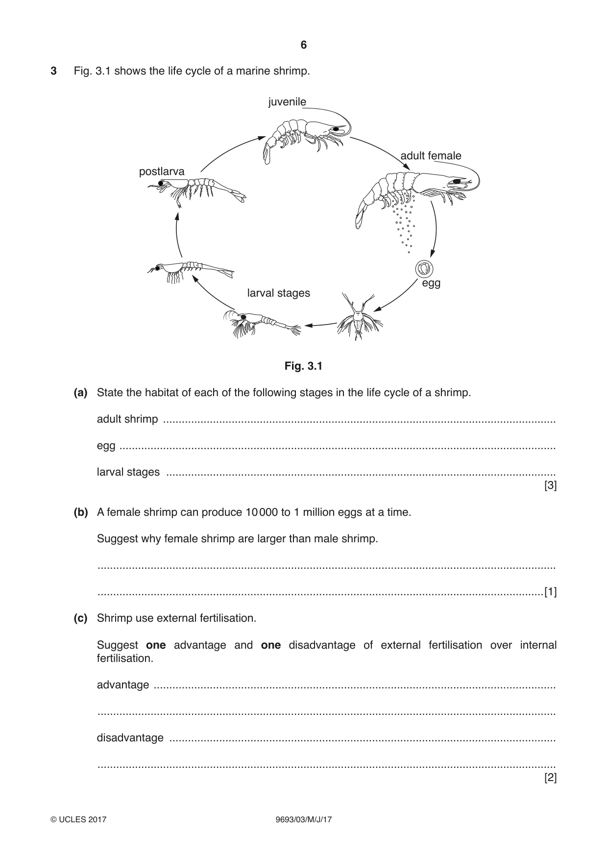 Cambridge A Level Marine Science 9693 2017 May/June Paper 3 · Variant 1 question paper, page 6 of 20