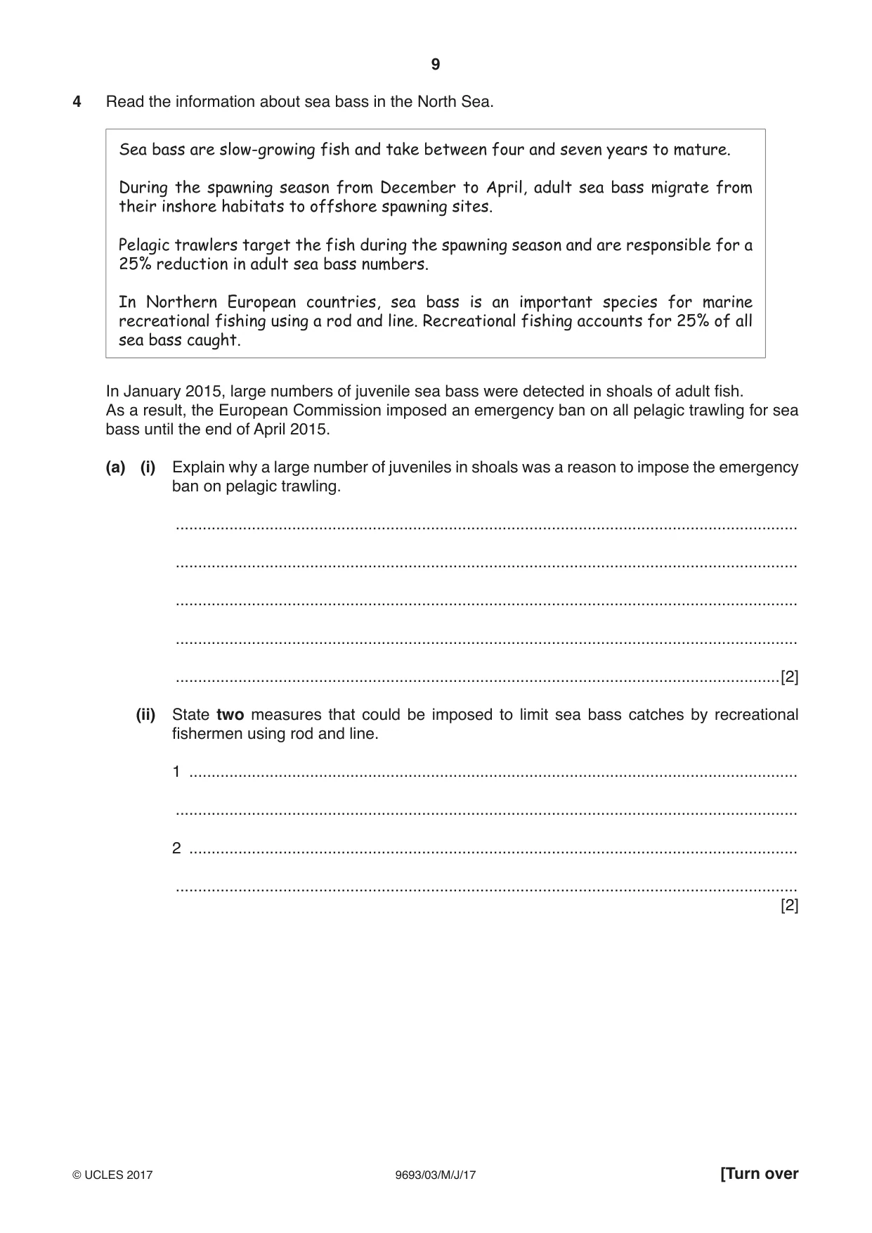 Cambridge A Level Marine Science 9693 2017 May/June Paper 3 · Variant 1 question paper, page 9 of 20