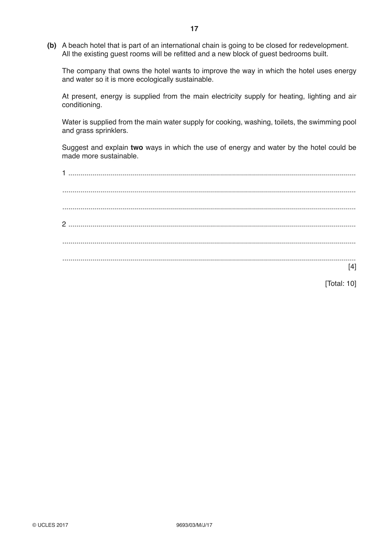 Cambridge A Level Marine Science 9693 2017 May/June Paper 3 · Variant 1 question paper, page 17 of 20