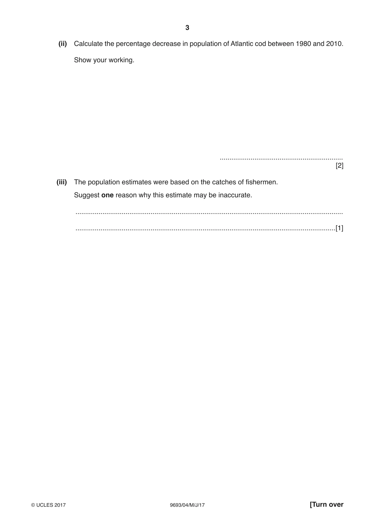 Cambridge A Level Marine Science 9693 2017 May/June Paper 4 · Variant 1 question paper, page 3 of 12
