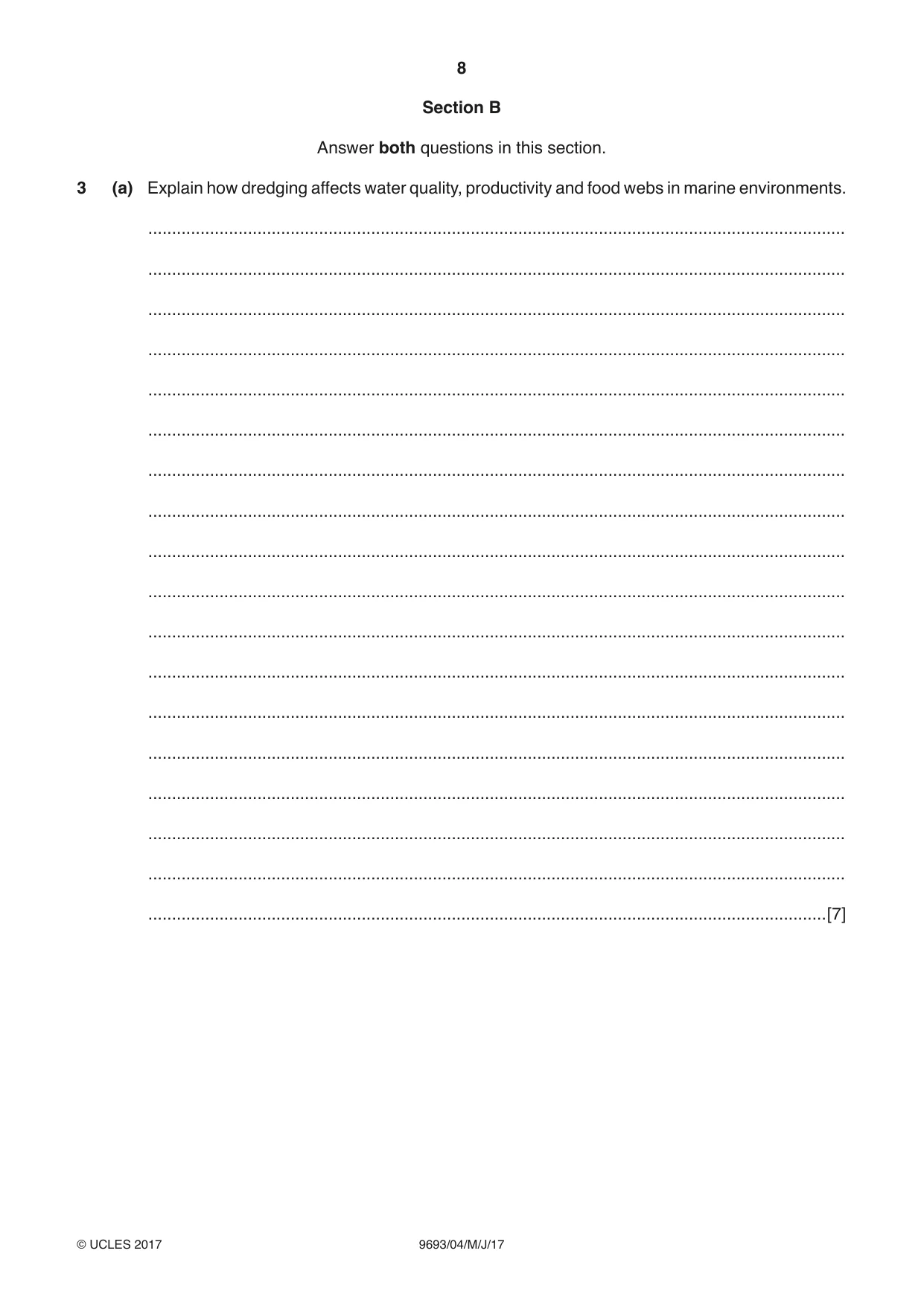 Cambridge A Level Marine Science 9693 2017 May/June Paper 4 · Variant 1 question paper, page 8 of 12