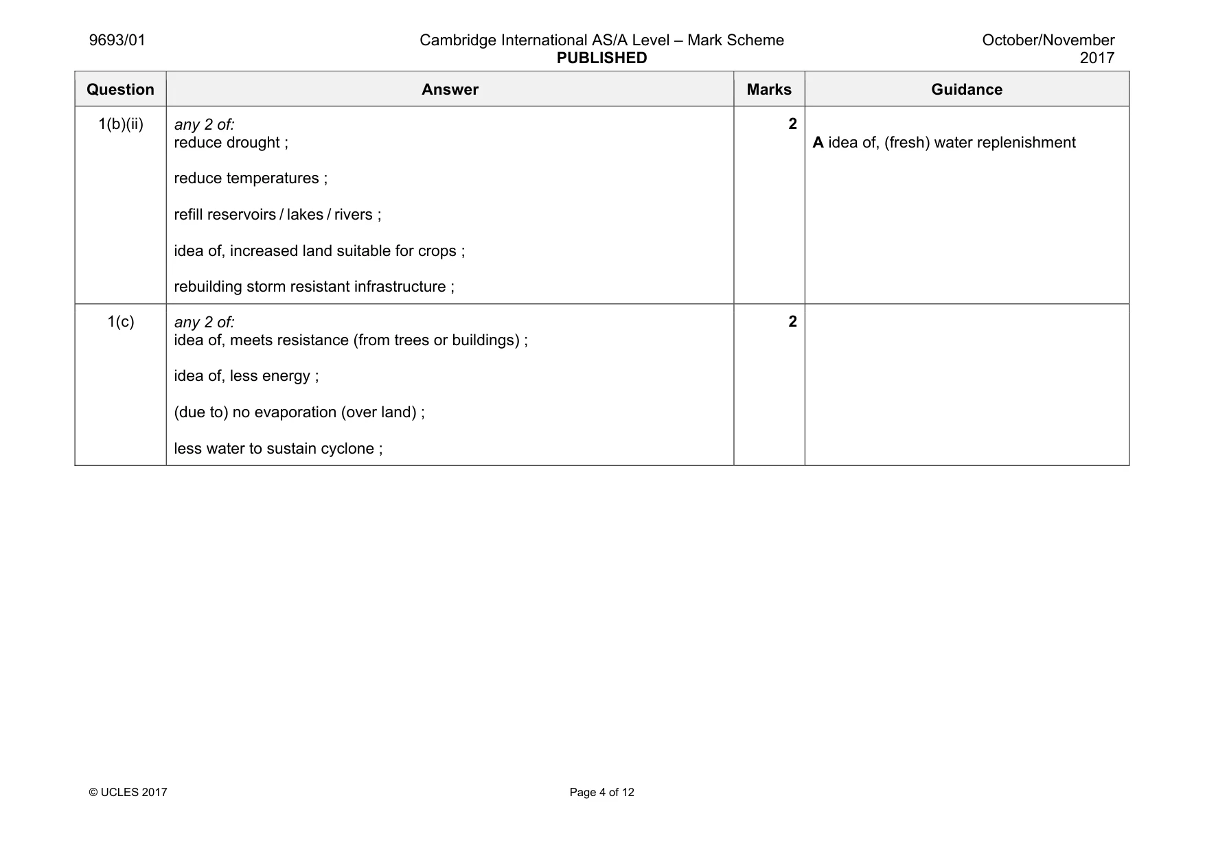 Mark scheme, page 4 of 12