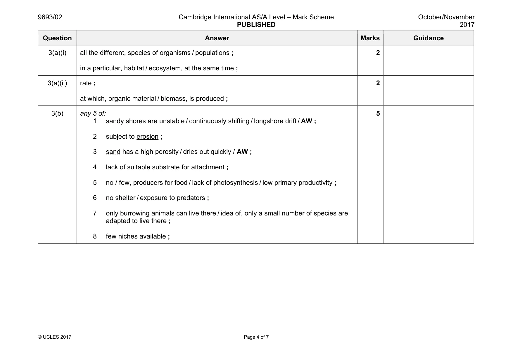 Mark scheme, page 4 of 7
