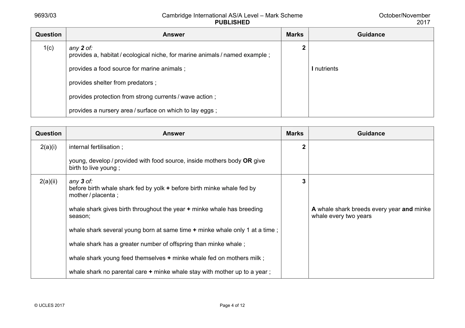 Mark scheme, page 4 of 12
