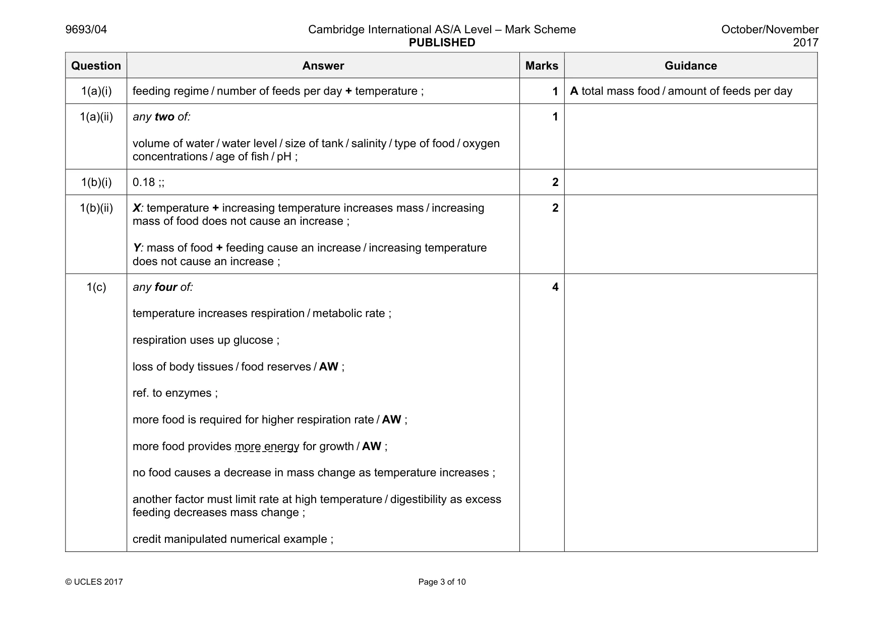 Mark scheme, page 3 of 10