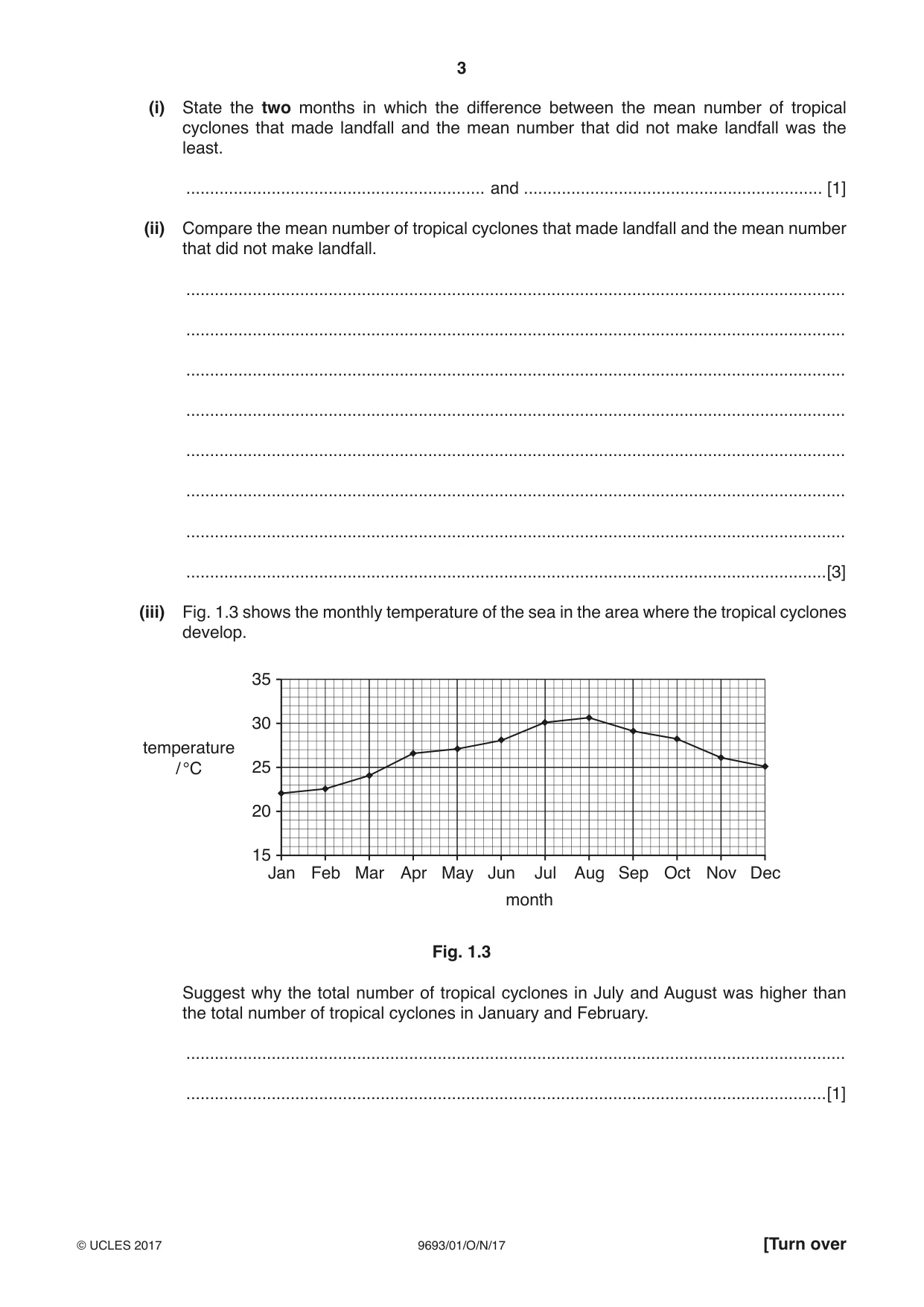 Cambridge A Level Marine Science 9693 2017 Oct/Nov Paper 1 · Variant 1 question paper, page 3 of 20