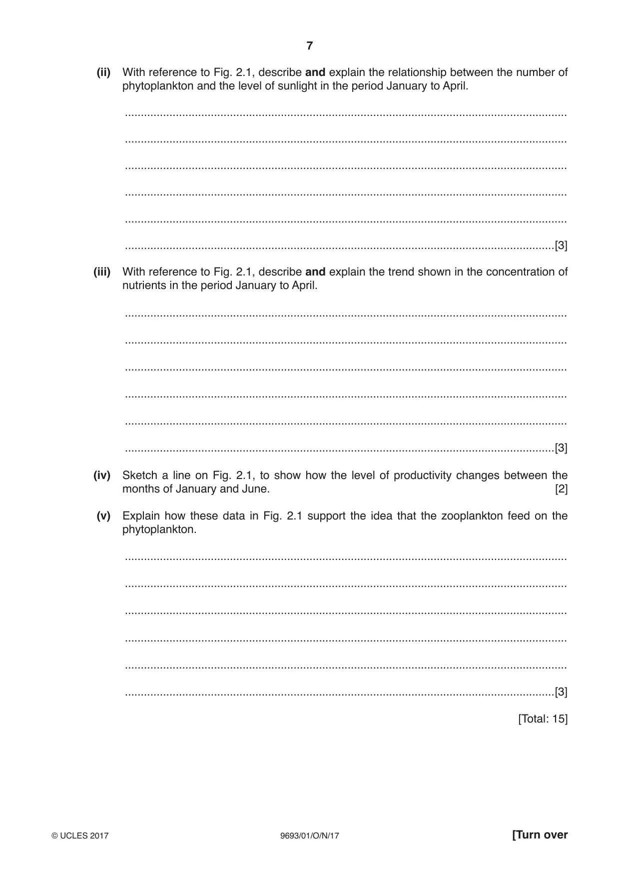 Cambridge A Level Marine Science 9693 2017 Oct/Nov Paper 1 · Variant 1 question paper, page 7 of 20