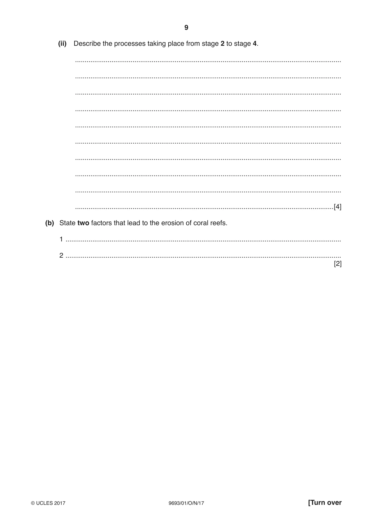 Cambridge A Level Marine Science 9693 2017 Oct/Nov Paper 1 · Variant 1 question paper, page 9 of 20
