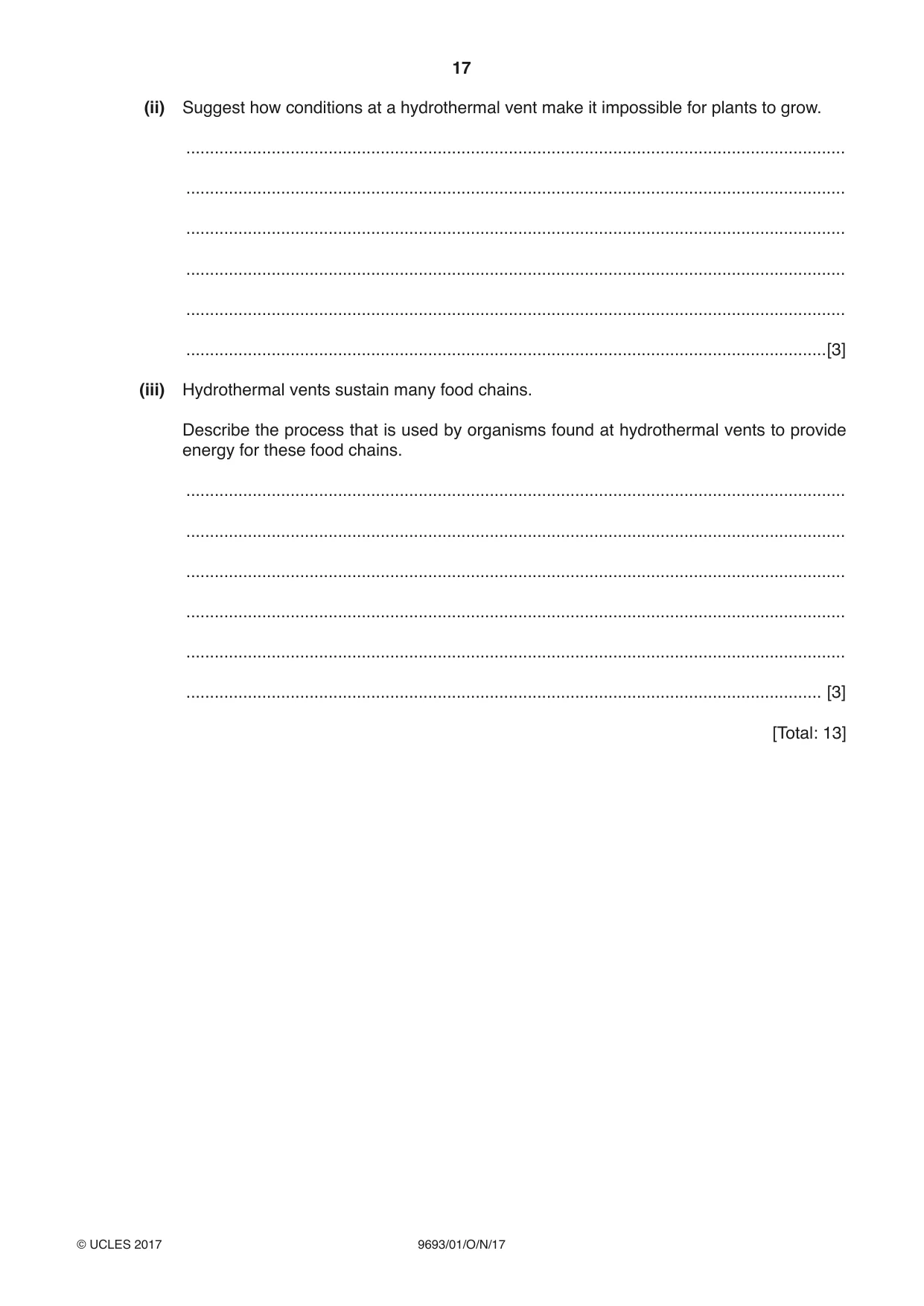 Cambridge A Level Marine Science 9693 2017 Oct/Nov Paper 1 · Variant 1 question paper, page 17 of 20