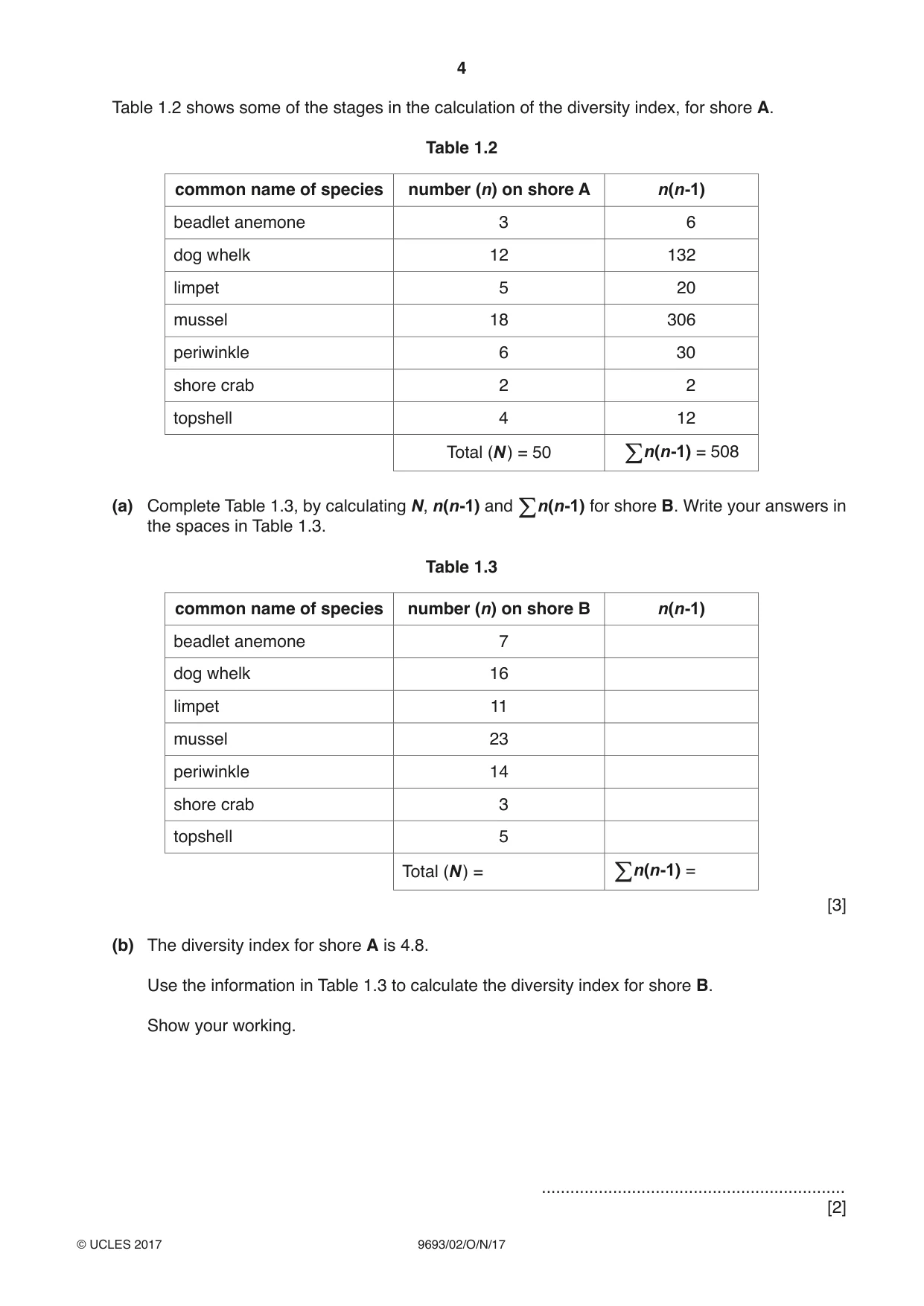 Cambridge A Level Marine Science 9693 2017 Oct/Nov Paper 2 · Variant 1 question paper, page 4 of 12