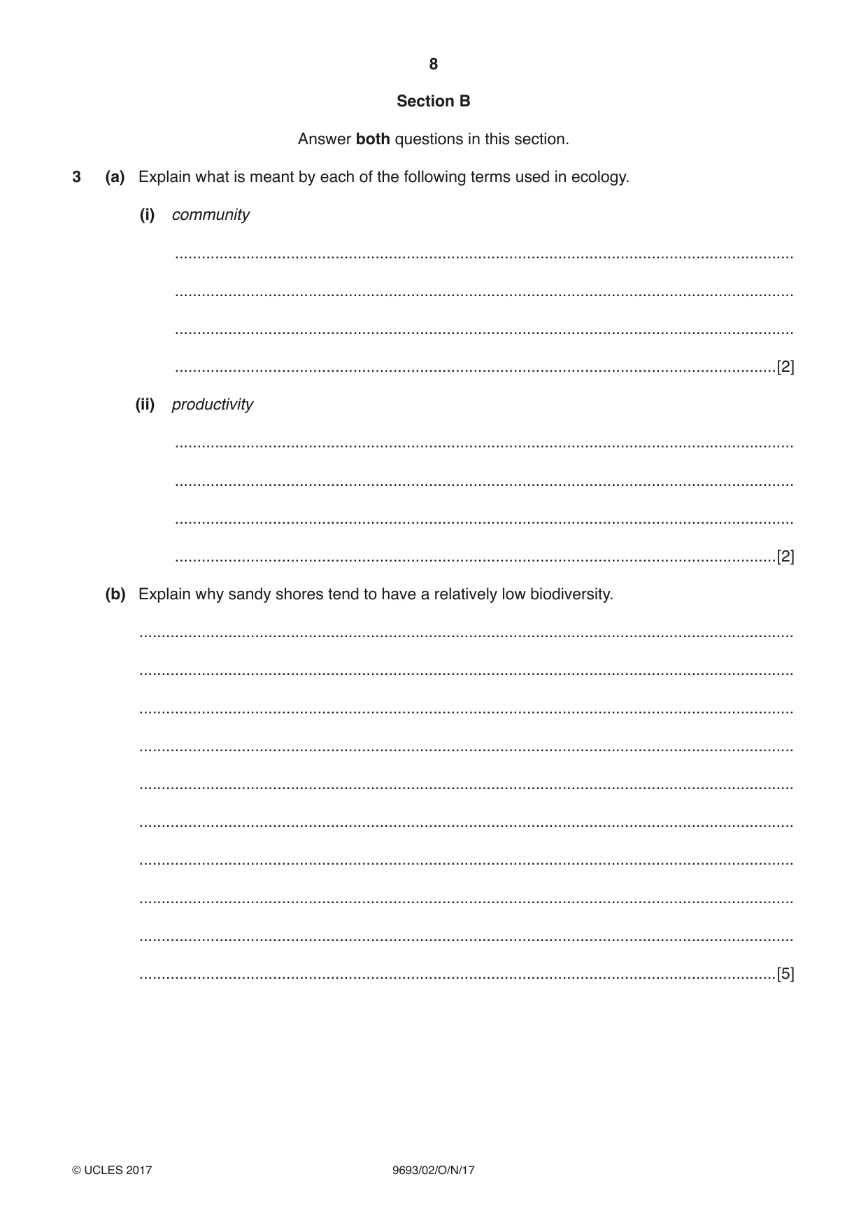 Cambridge A Level Marine Science 9693 2017 Oct/Nov Paper 2 · Variant 1 question paper, page 8 of 12