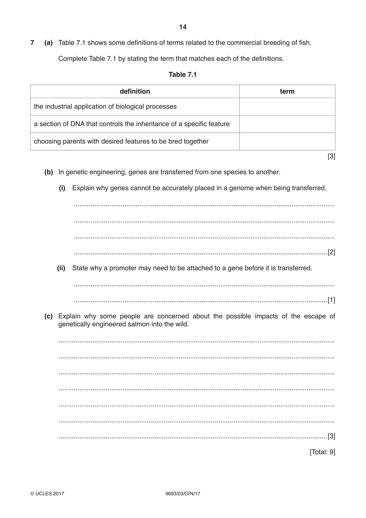 Cambridge A Level Marine Science 9693 2017 Oct/Nov Paper 3 · Variant 1 question paper, page 14 of 16