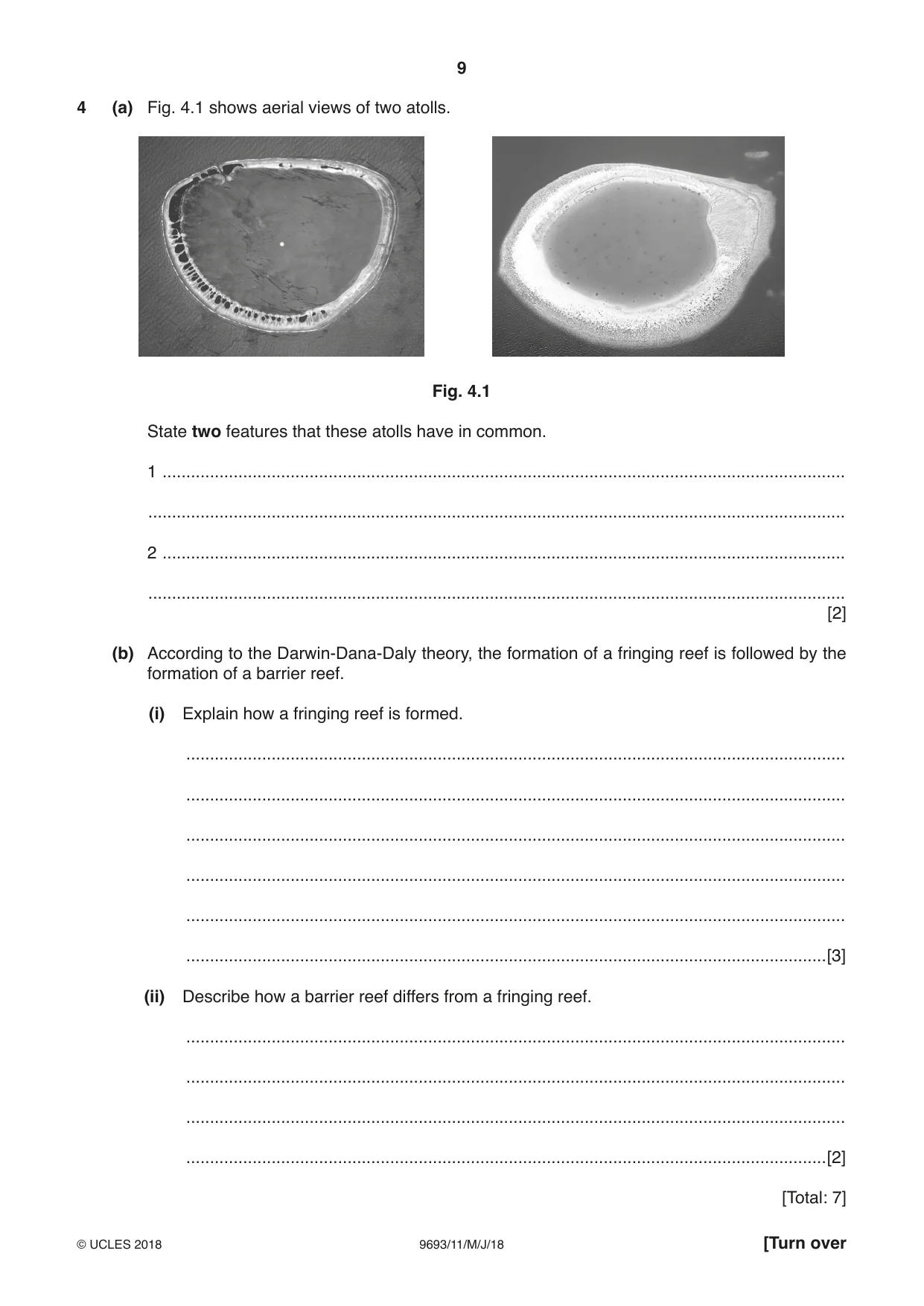 Cambridge A Level Marine Science 9693 2018 May/June Paper 1 · Variant 1 question paper, page 9 of 20