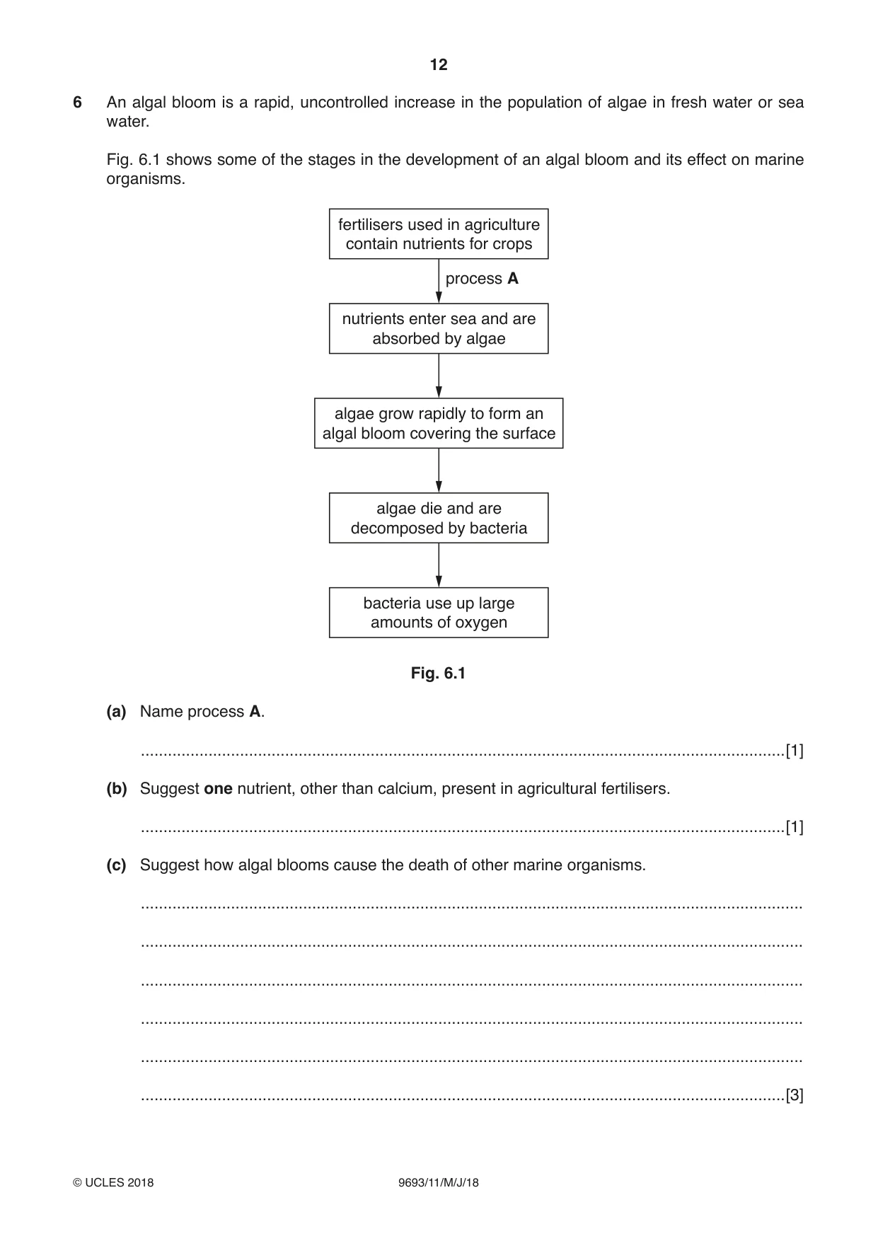 Cambridge A Level Marine Science 9693 2018 May/June Paper 1 · Variant 1 question paper, page 12 of 20