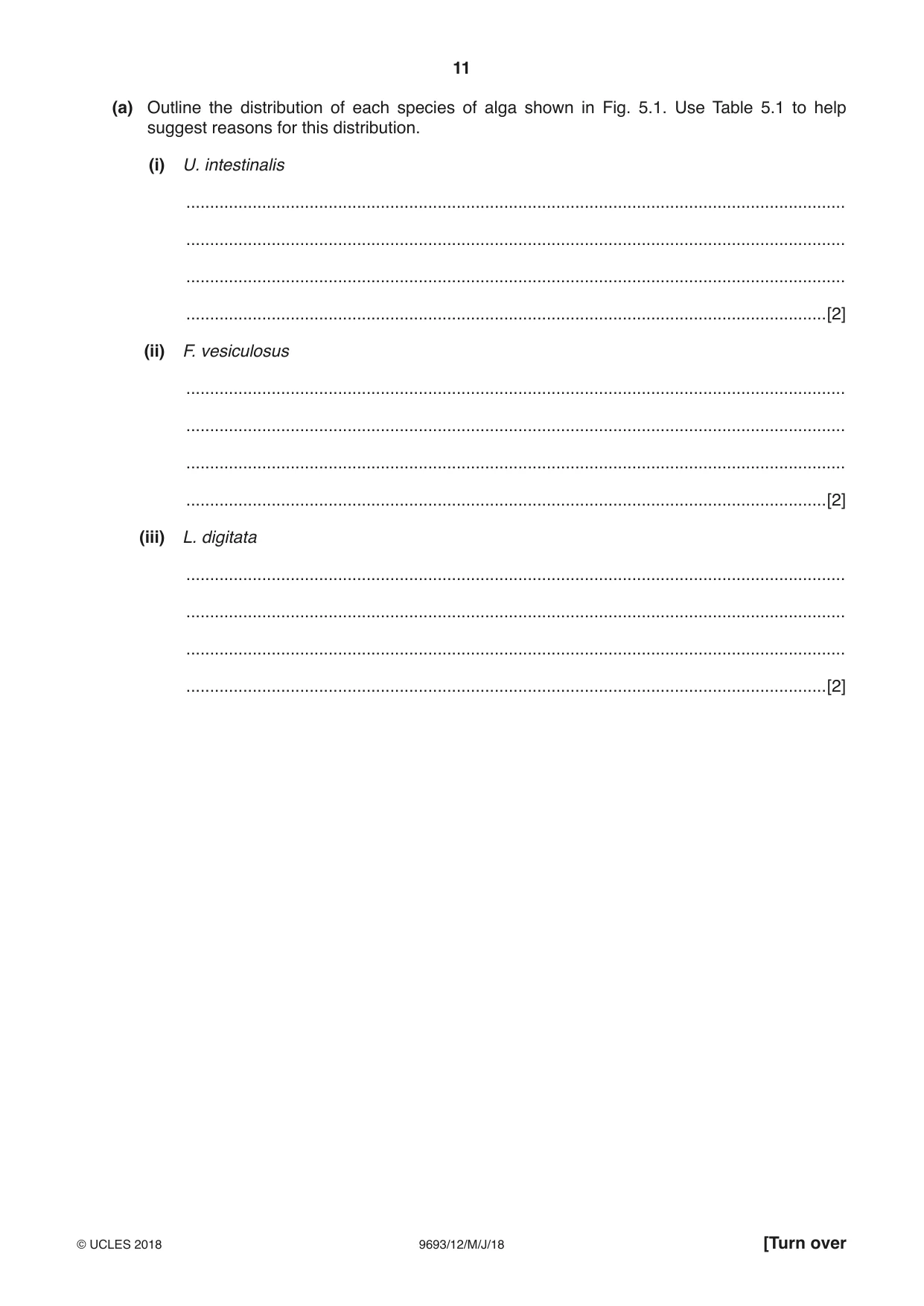 Cambridge A Level Marine Science 9693 2018 May/June Paper 1 · Variant 2 question paper, page 11 of 16