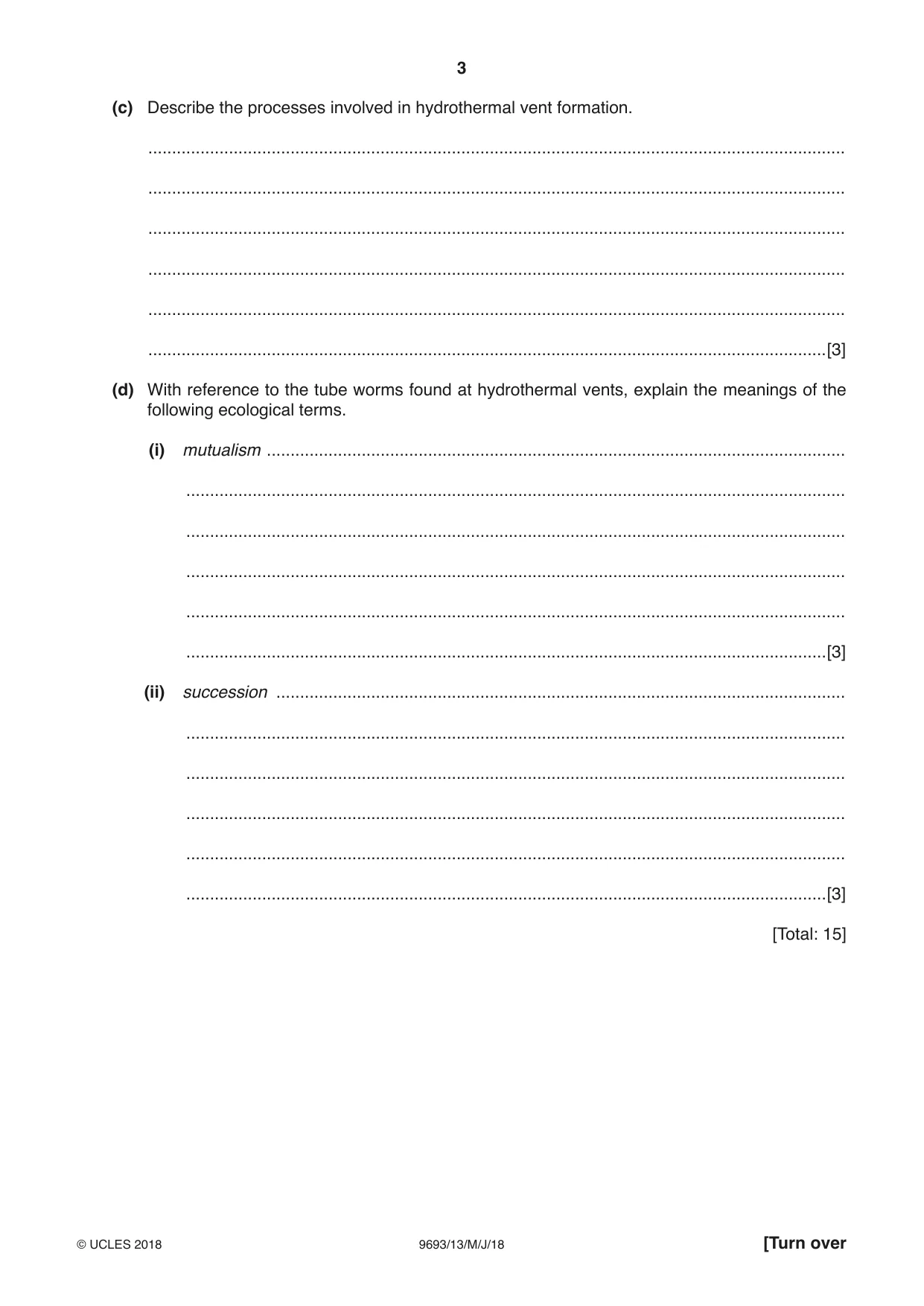 Cambridge A Level Marine Science 9693 2018 May/June Paper 1 · Variant 3 question paper, page 3 of 16
