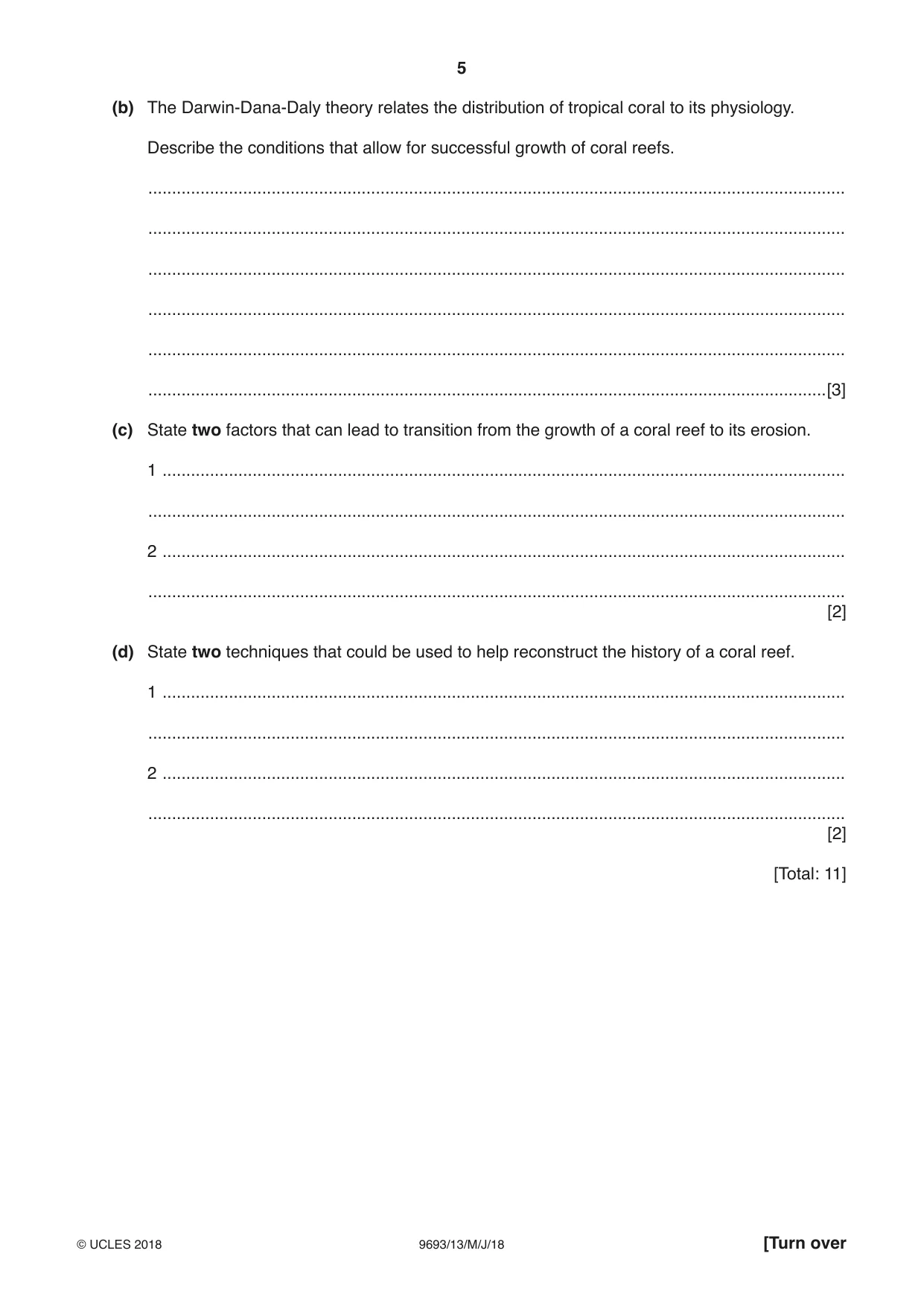 Cambridge A Level Marine Science 9693 2018 May/June Paper 1 · Variant 3 question paper, page 5 of 16