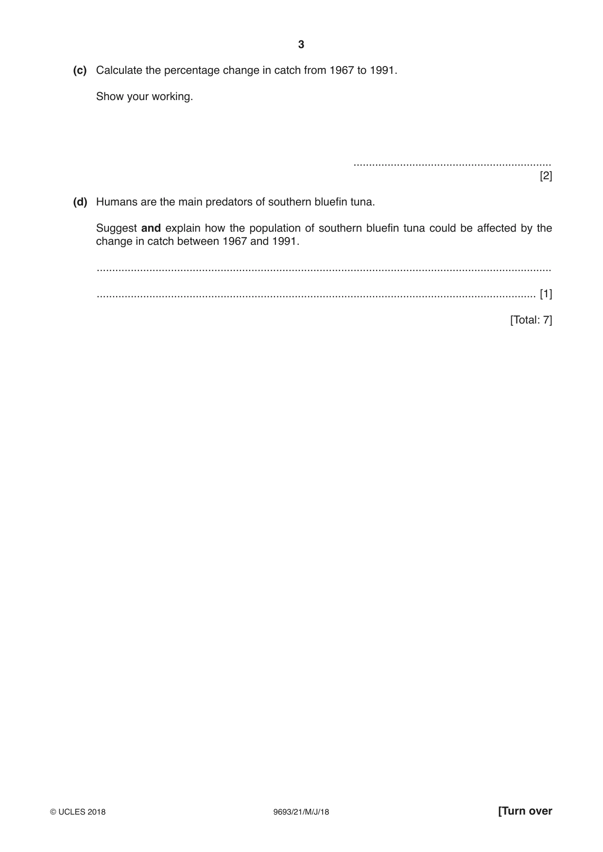 Cambridge A Level Marine Science 9693 2018 May/June Paper 2 · Variant 1 question paper, page 3 of 12