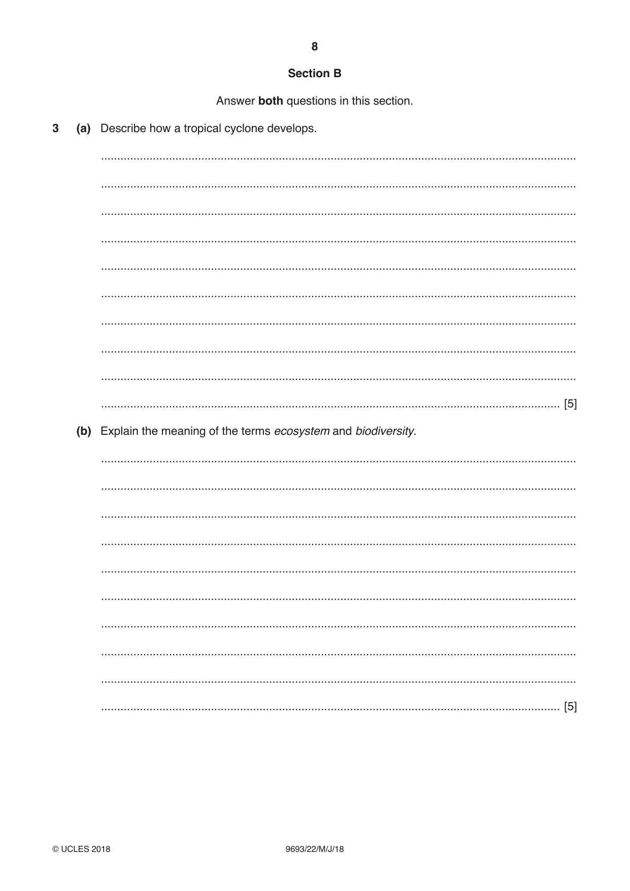 Cambridge A Level Marine Science 9693 2018 May/June Paper 2 · Variant 2 question paper, page 8 of 12