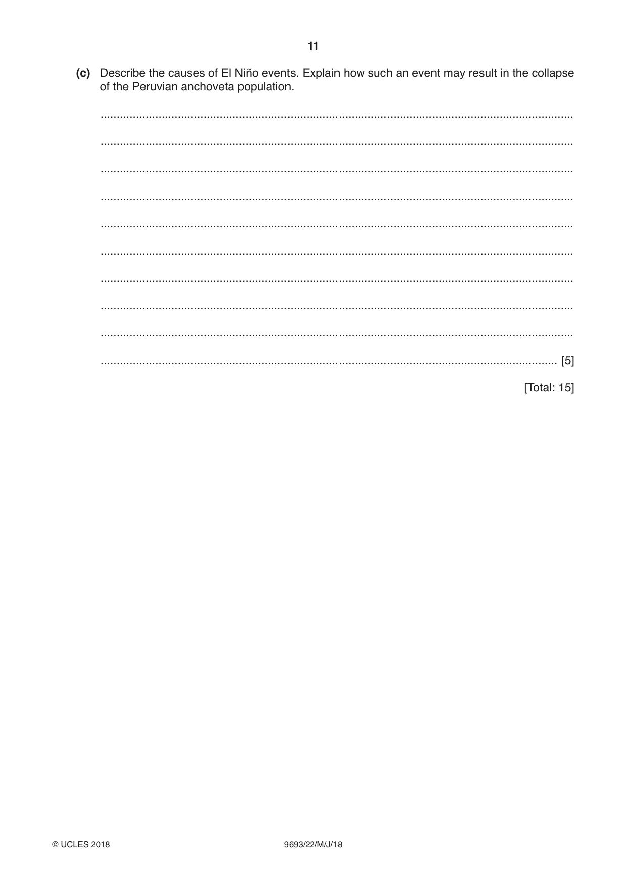 Cambridge A Level Marine Science 9693 2018 May/June Paper 2 · Variant 2 question paper, page 11 of 12