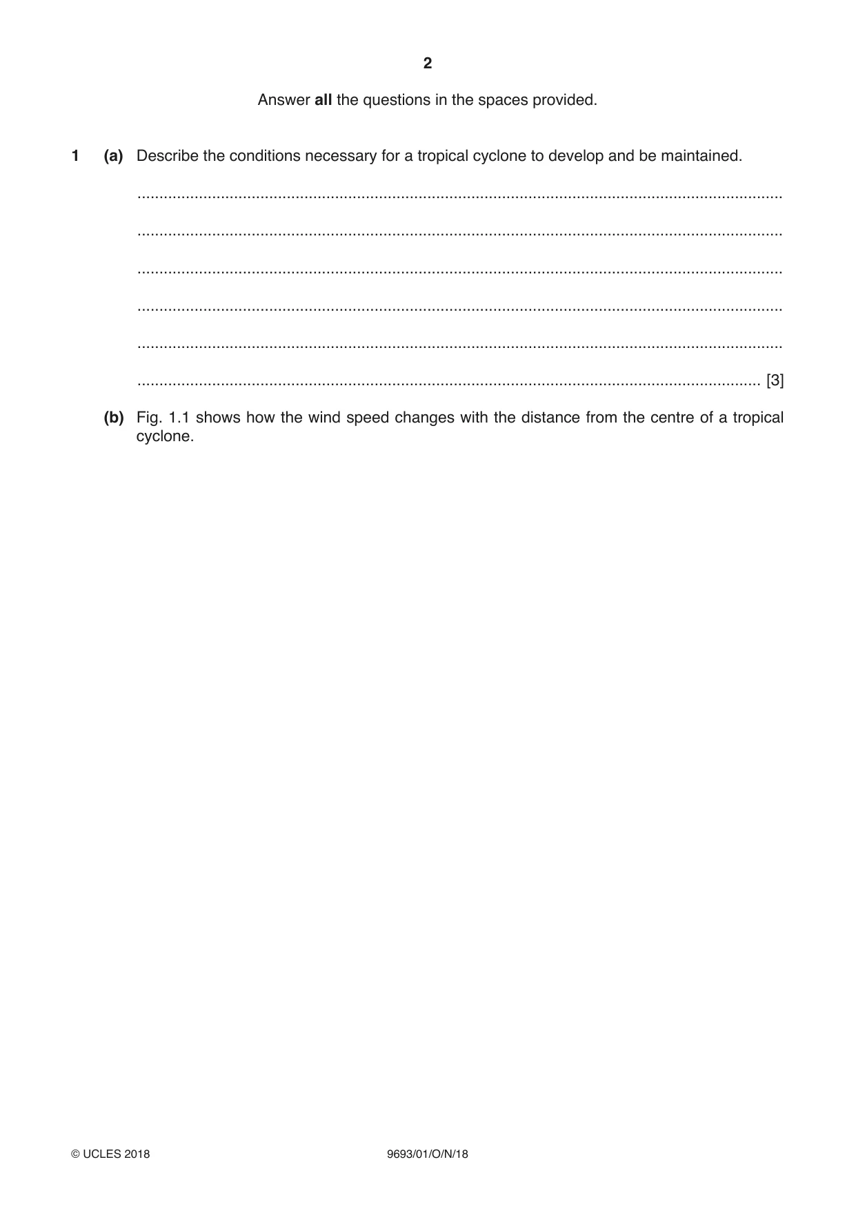Cambridge A Level Marine Science 9693 2018 Oct/Nov Paper 1 · Variant 0 question paper, page 2 of 20
