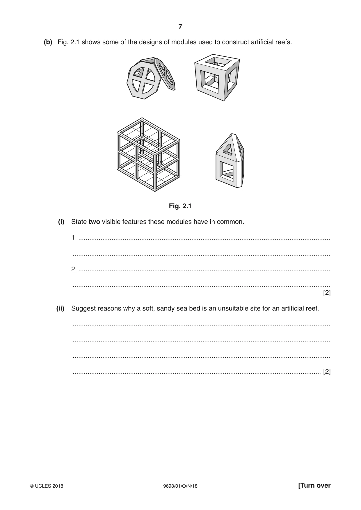 Cambridge A Level Marine Science 9693 2018 Oct/Nov Paper 1 · Variant 0 question paper, page 7 of 20
