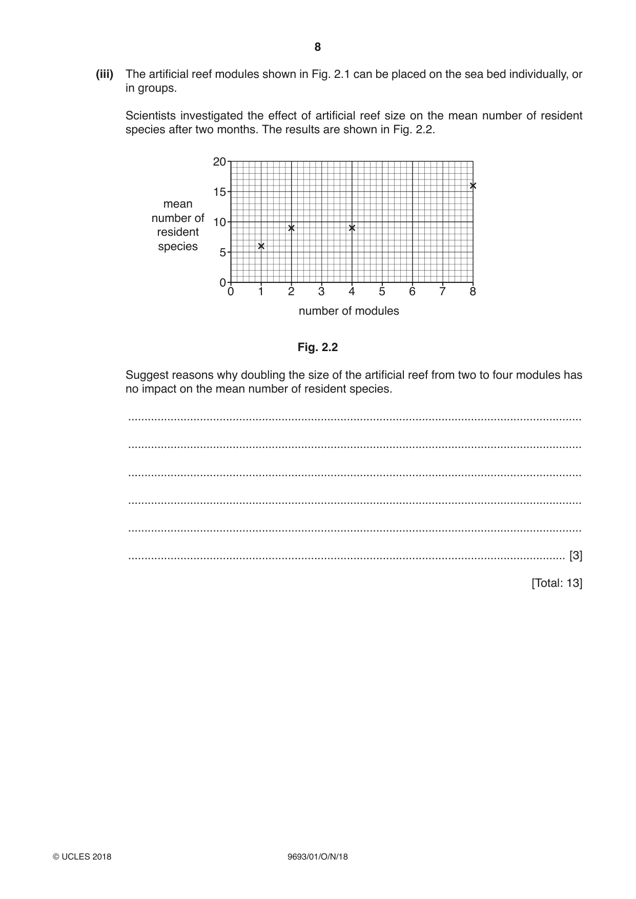 Cambridge A Level Marine Science 9693 2018 Oct/Nov Paper 1 · Variant 0 question paper, page 8 of 20
