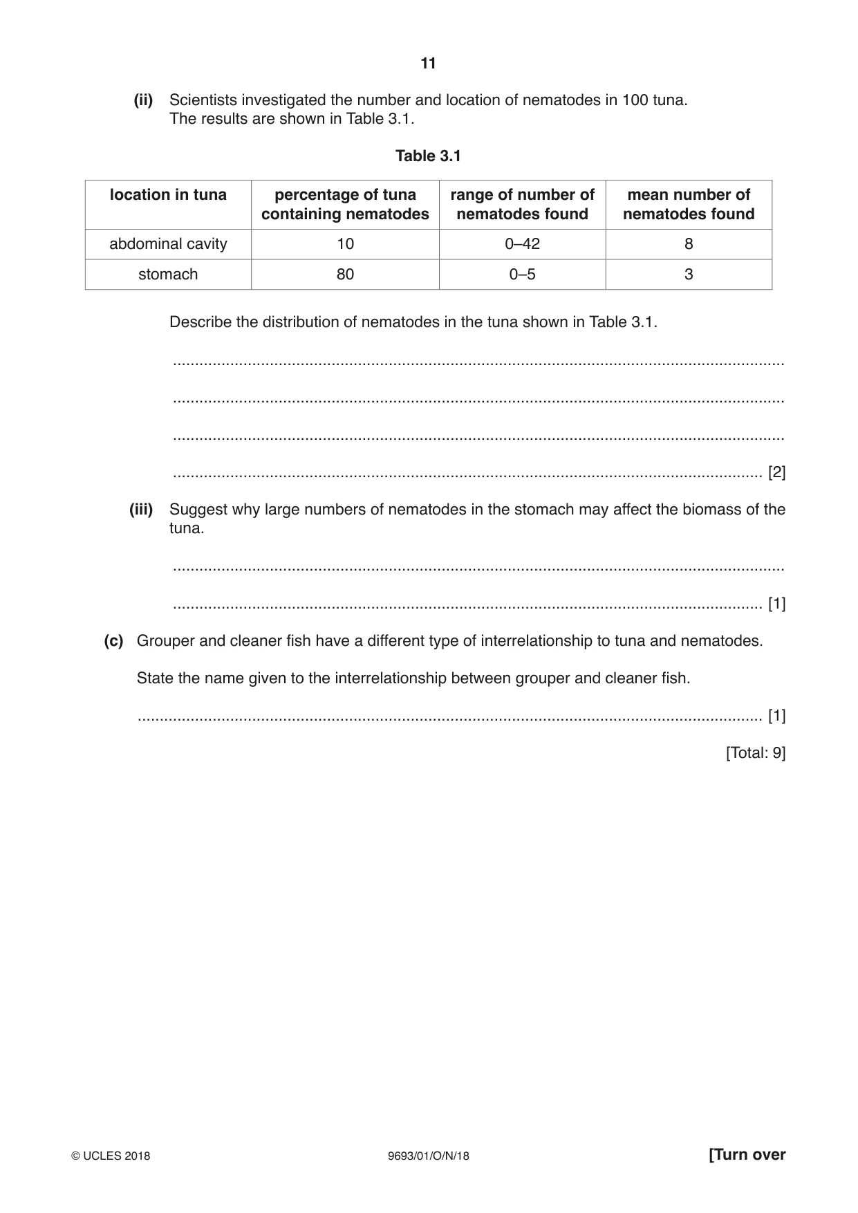 Cambridge A Level Marine Science 9693 2018 Oct/Nov Paper 1 · Variant 0 question paper, page 11 of 20