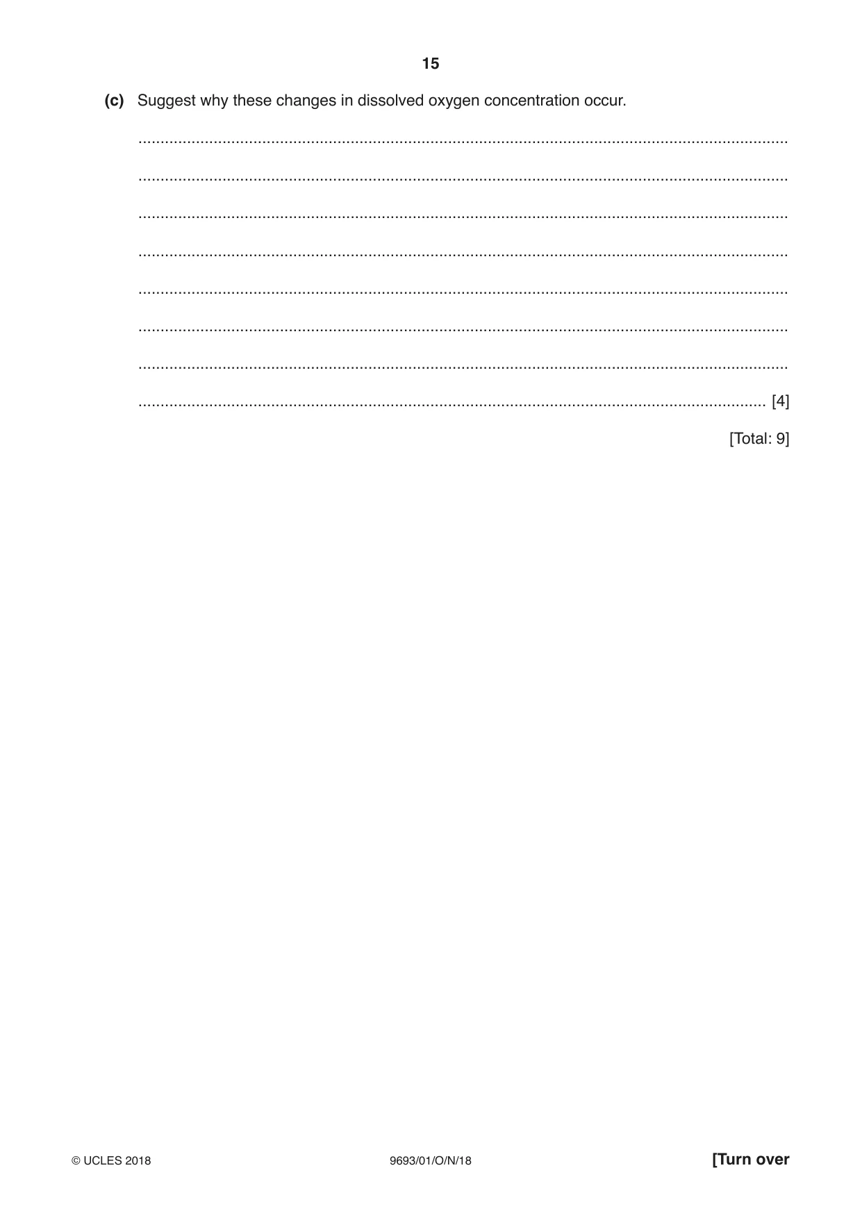 Cambridge A Level Marine Science 9693 2018 Oct/Nov Paper 1 · Variant 0 question paper, page 15 of 20