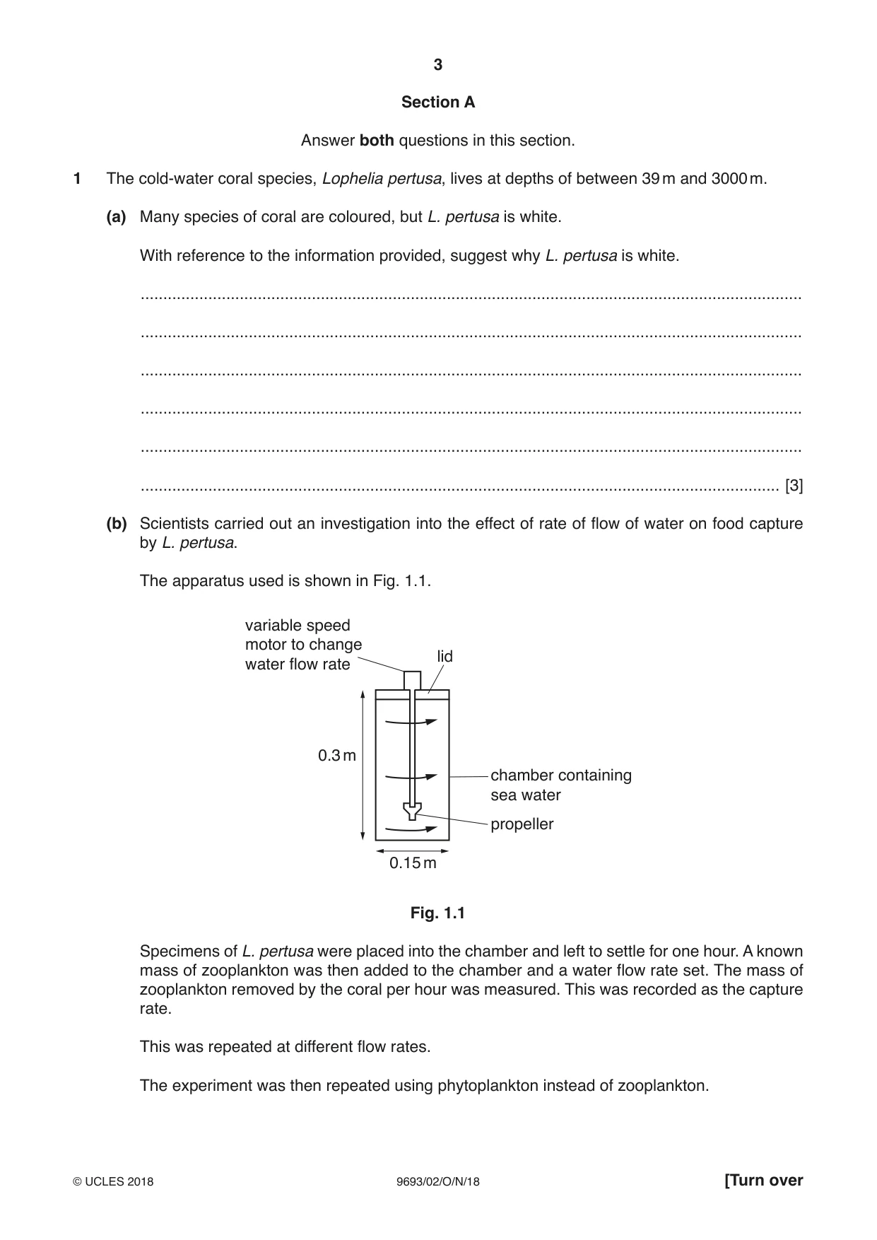 Cambridge A Level Marine Science 9693 2018 Oct/Nov Paper 2 · Variant 0 question paper, page 3 of 12