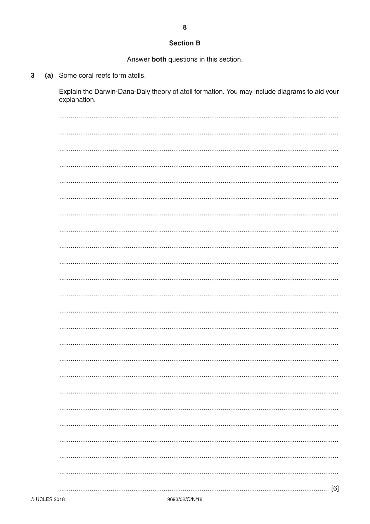 Cambridge A Level Marine Science 9693 2018 Oct/Nov Paper 2 · Variant 0 question paper, page 8 of 12