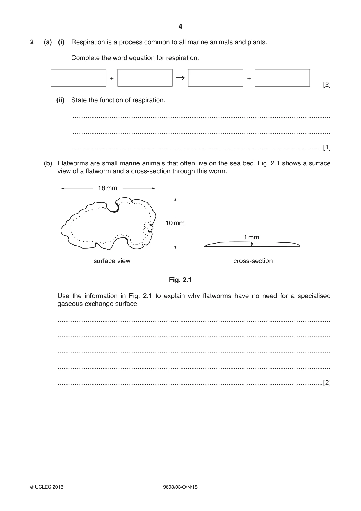 Cambridge A Level Marine Science 9693 2018 Oct/Nov Paper 3 · Variant 0 question paper, page 4 of 20