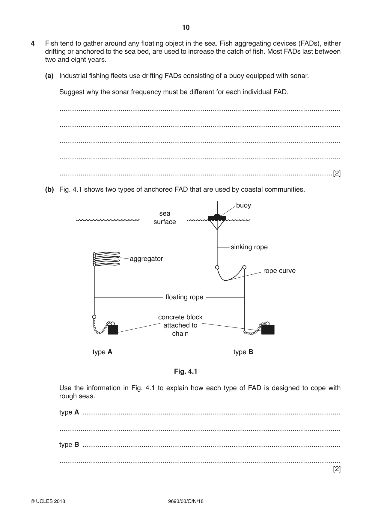 Cambridge A Level Marine Science 9693 2018 Oct/Nov Paper 3 · Variant 0 question paper, page 10 of 20