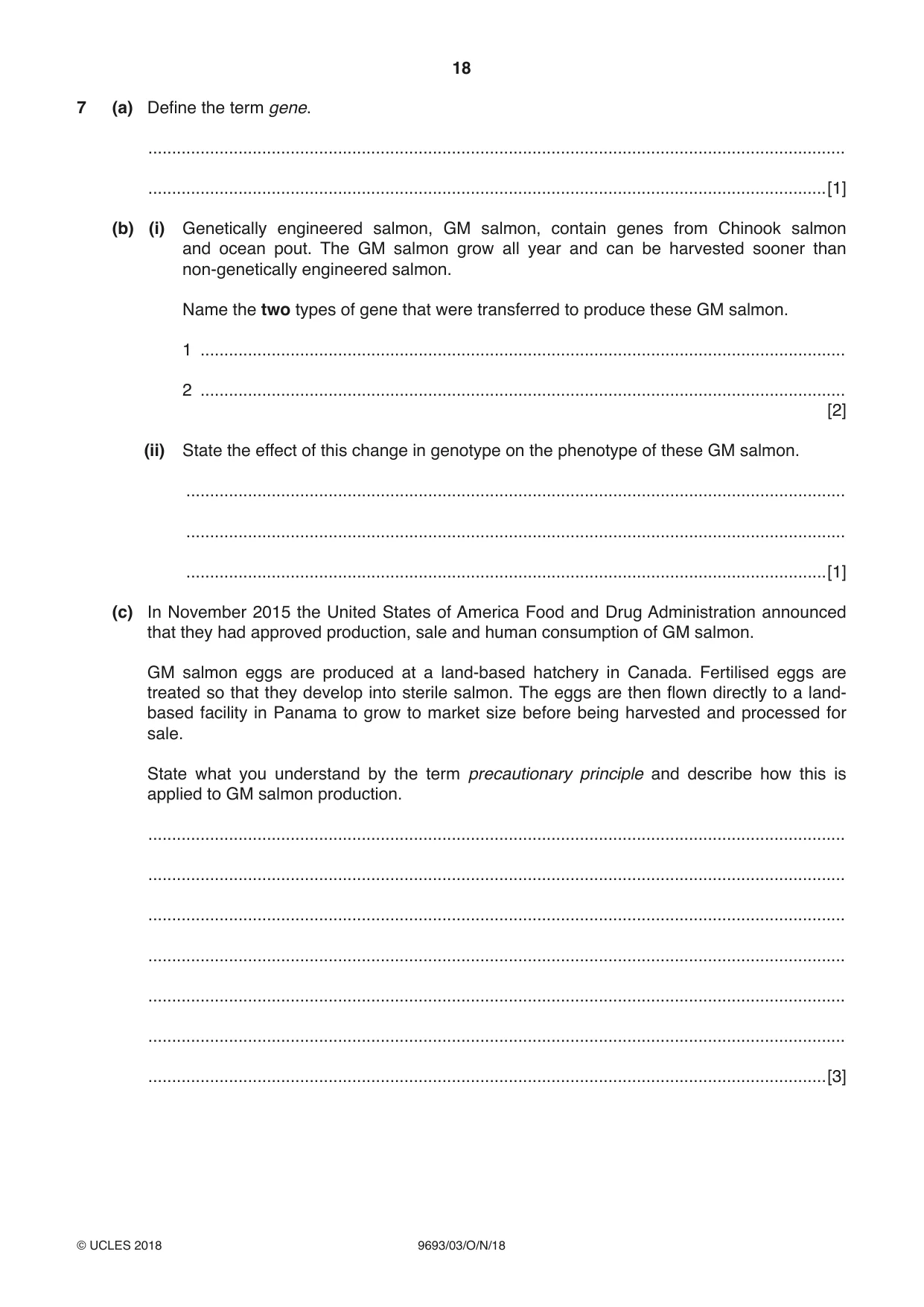 Cambridge A Level Marine Science 9693 2018 Oct/Nov Paper 3 · Variant 0 question paper, page 18 of 20
