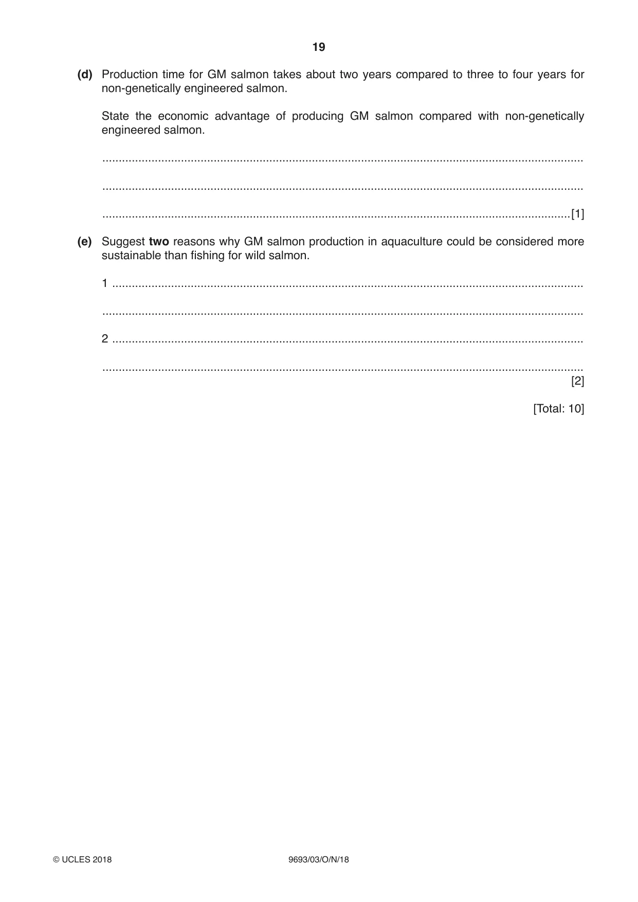 Cambridge A Level Marine Science 9693 2018 Oct/Nov Paper 3 · Variant 0 question paper, page 19 of 20