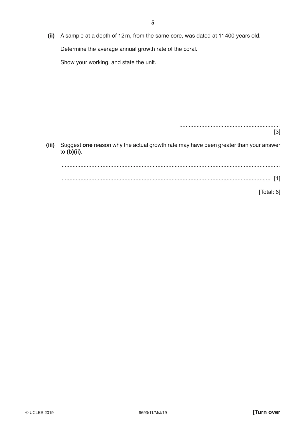 Cambridge A Level Marine Science 9693 2019 May/June Paper 1 · Variant 1 question paper, page 5 of 16