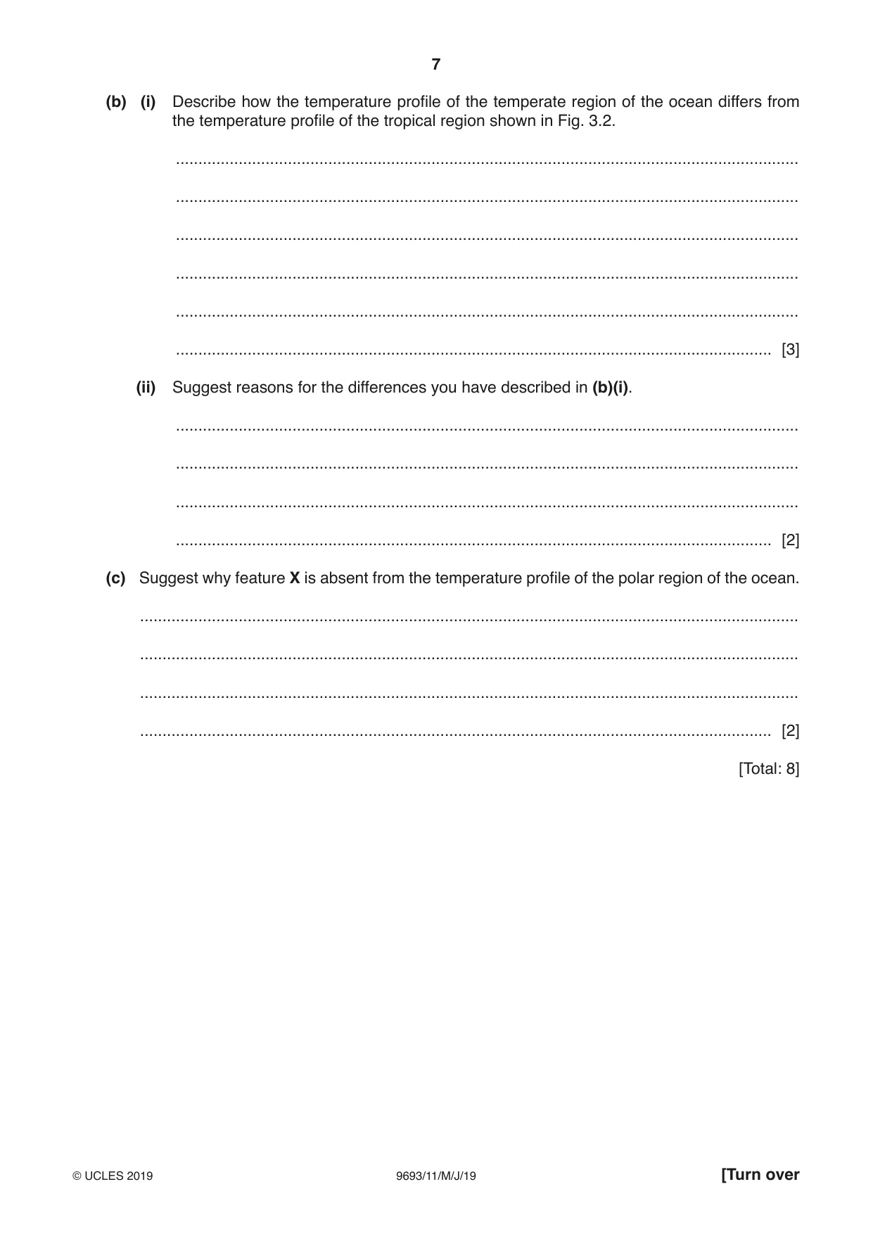 Cambridge A Level Marine Science 9693 2019 May/June Paper 1 · Variant 1 question paper, page 7 of 16