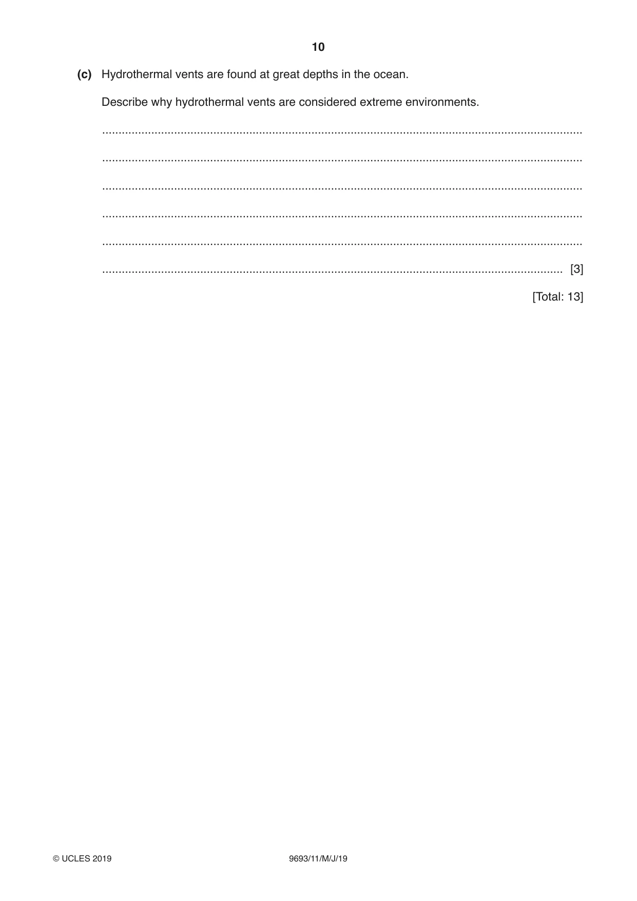 Cambridge A Level Marine Science 9693 2019 May/June Paper 1 · Variant 1 question paper, page 10 of 16