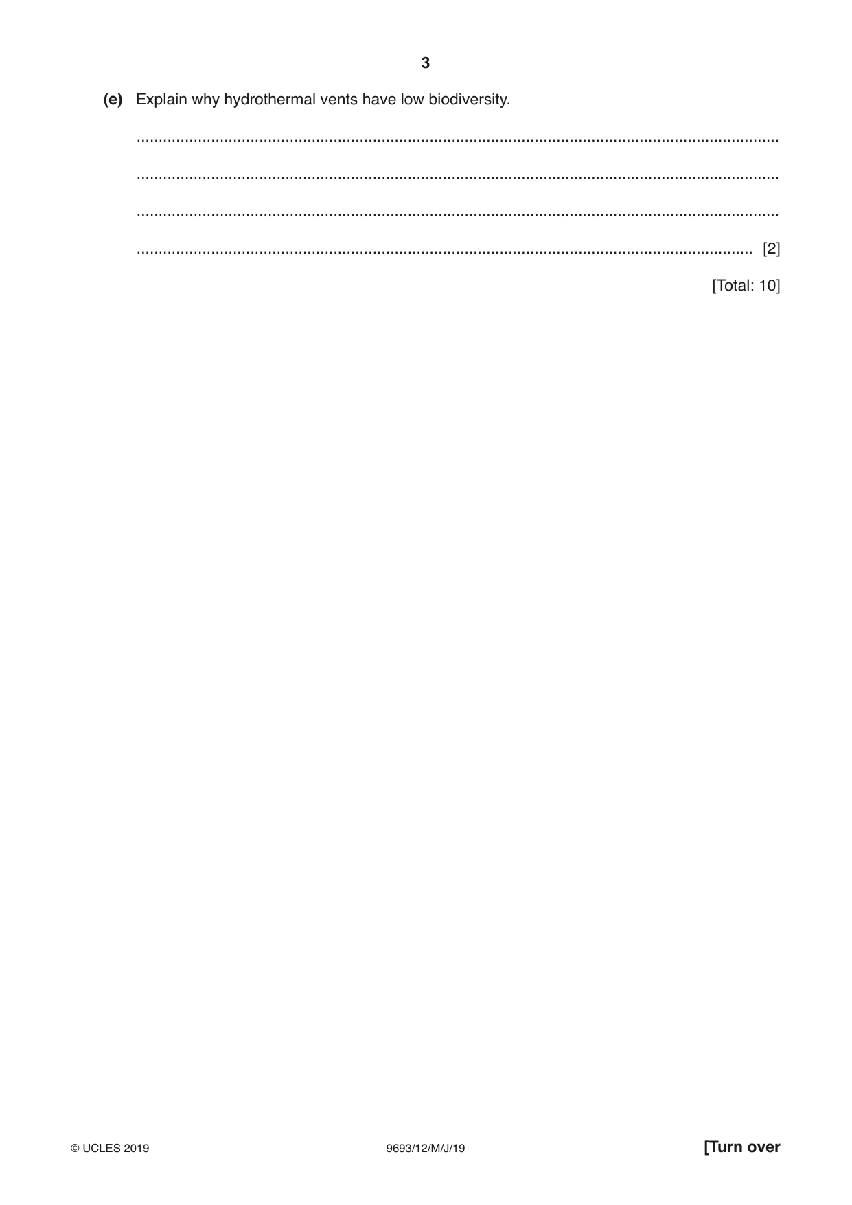 Cambridge A Level Marine Science 9693 2019 May/June Paper 1 · Variant 2 question paper, page 3 of 20