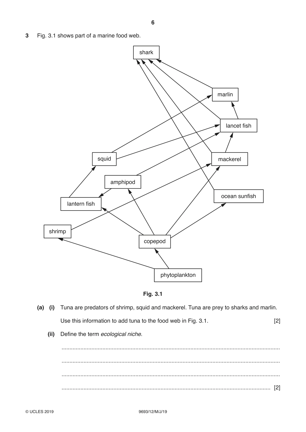Cambridge A Level Marine Science 9693 2019 May/June Paper 1 · Variant 2 question paper, page 6 of 20