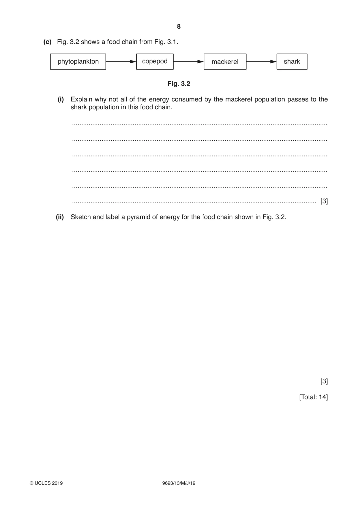 Cambridge A Level Marine Science 9693 2019 May/June Paper 1 · Variant 3 question paper, page 8 of 20