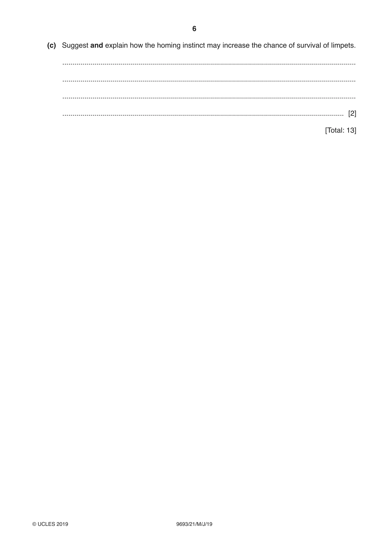 Cambridge A Level Marine Science 9693 2019 May/June Paper 2 · Variant 1 question paper, page 6 of 16